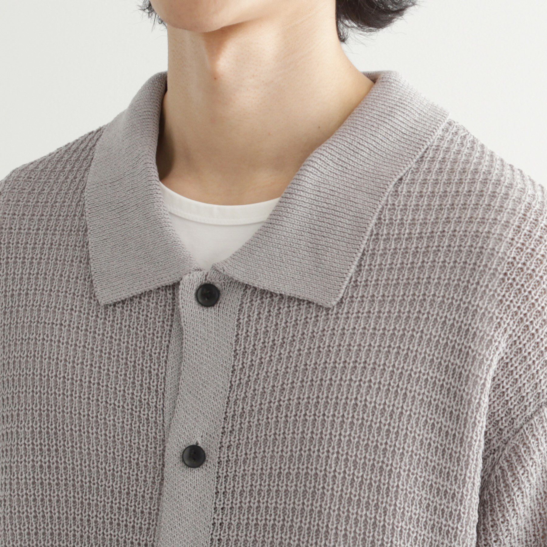 tk.TAKEO KIKUCHI「リネンライクニットポロシャツ」|ニット・セーター|