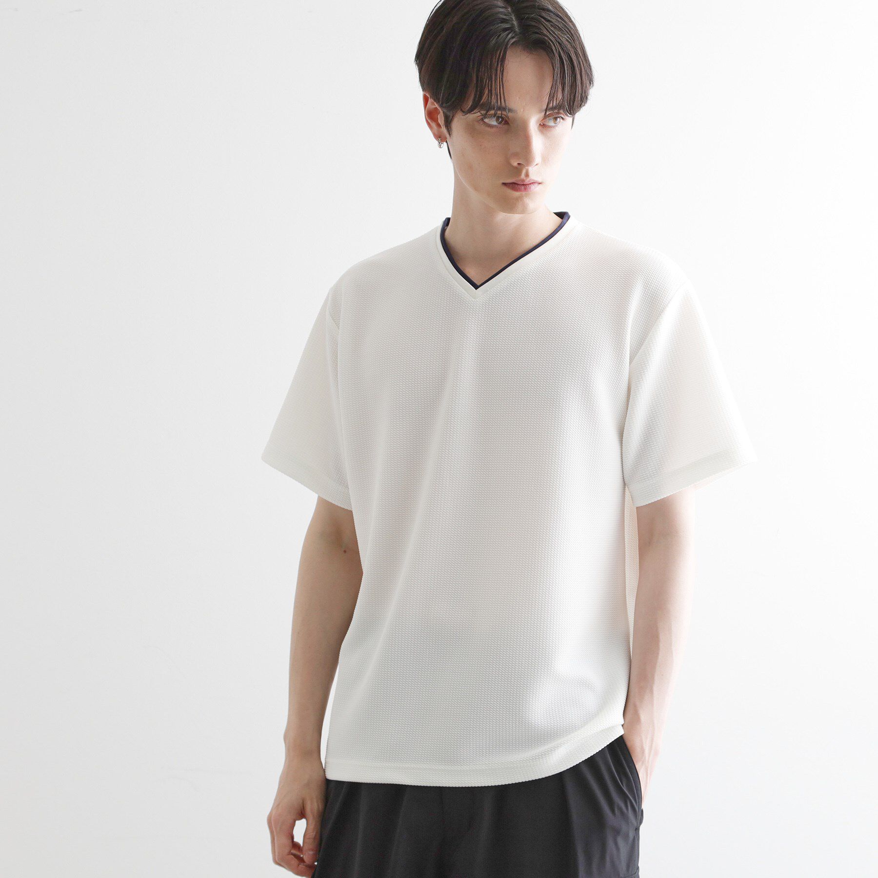 tk.TAKEO KIKUCHI「フェイクレイヤードVネックカットソー」|Tシャツ・カットソー|