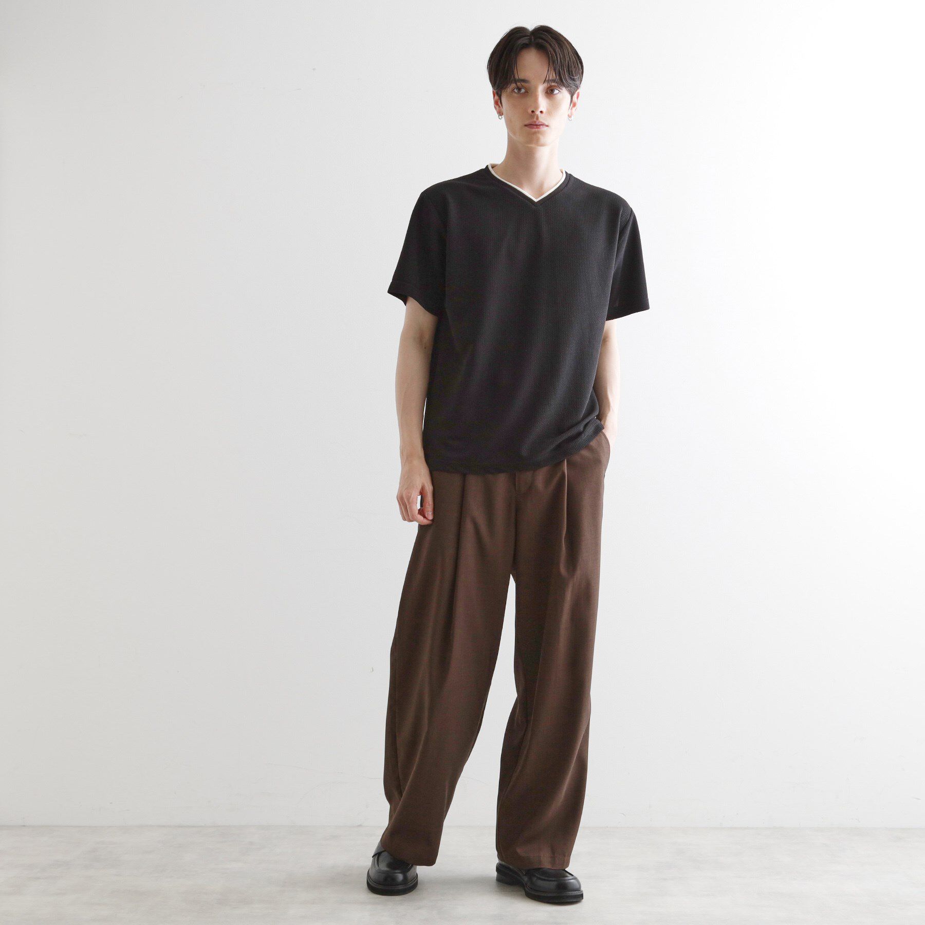 tk.TAKEO KIKUCHI「フェイクレイヤードVネックカットソー」|Tシャツ・カットソー|