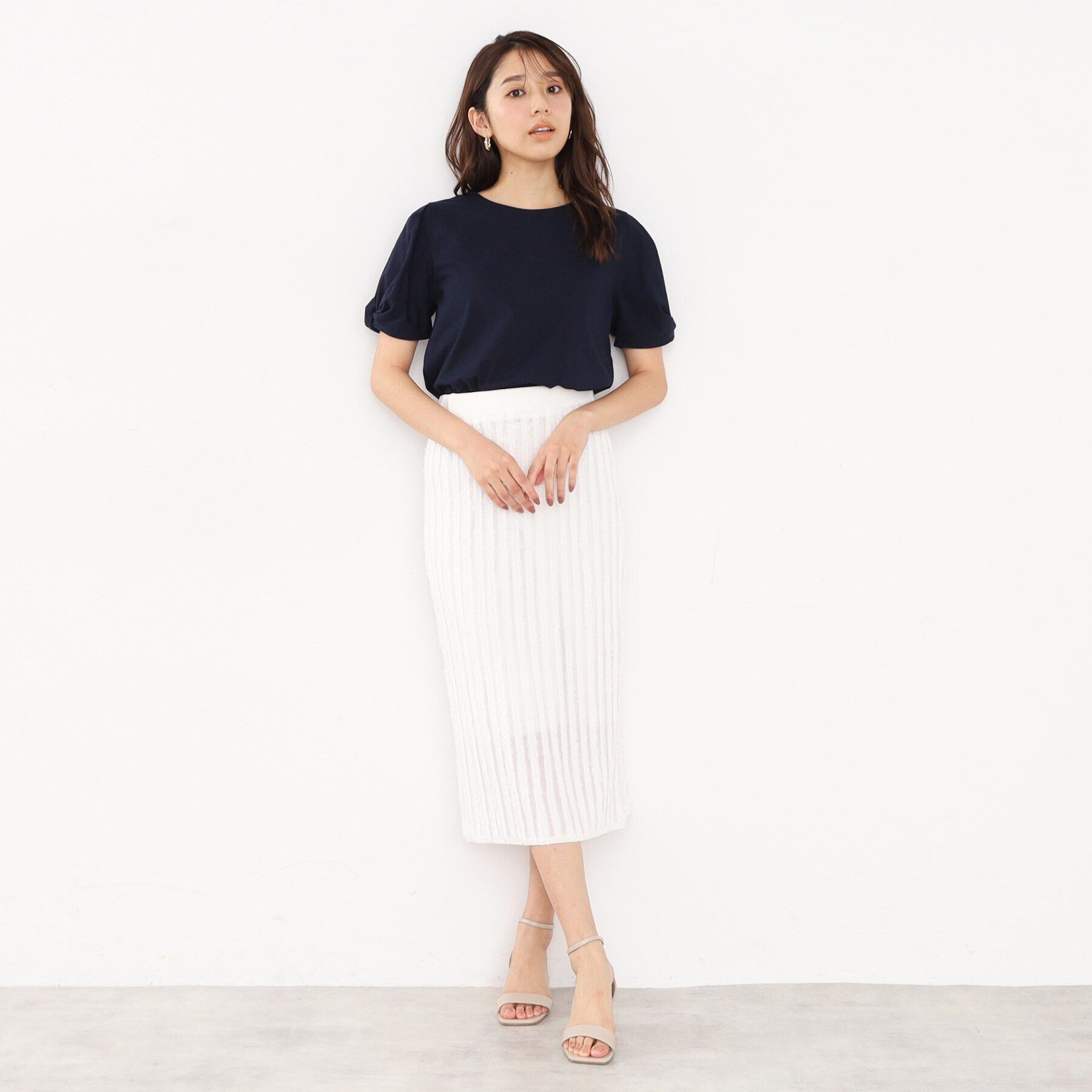 index「UV　ツイストスリーブカットソー【洗濯機洗い可/UVケア】」|Tシャツ・カットソー|