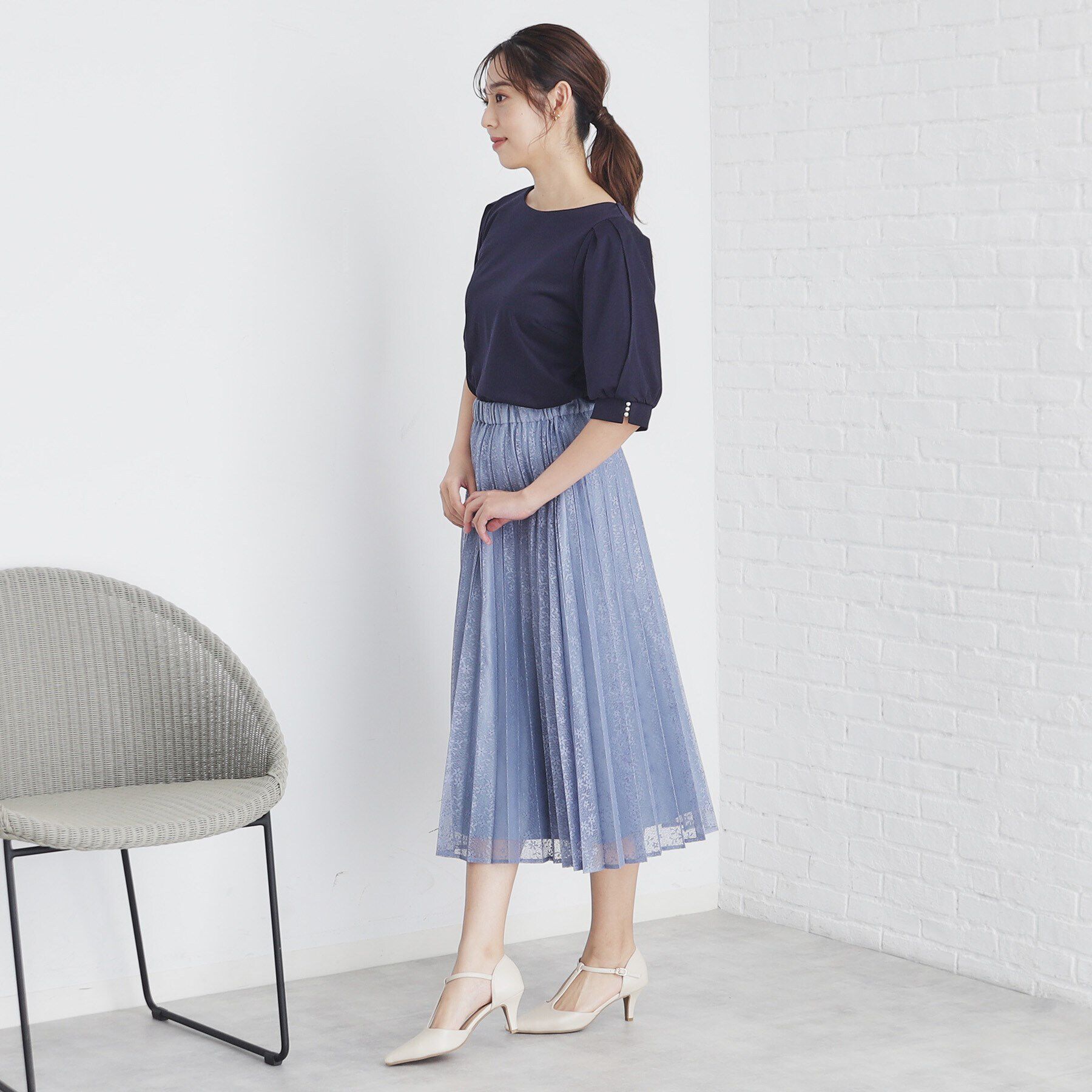 index「クールタッチラップスリーブトップス【洗濯機洗い可/接触冷感】」|Tシャツ・カットソー|