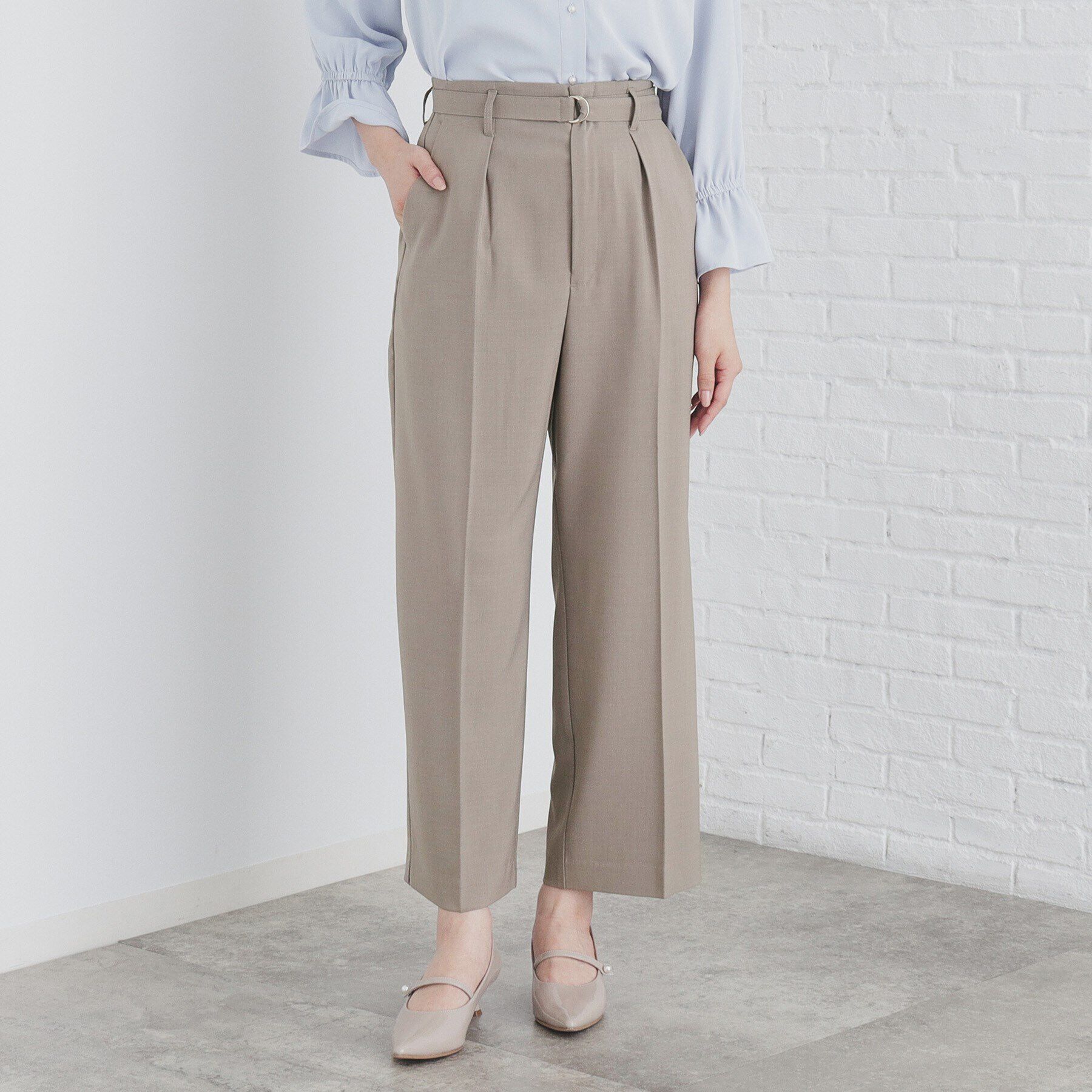 index「ストレッチベルテッドストレートパンツ【洗濯機洗い可/防シワ】」|その他|