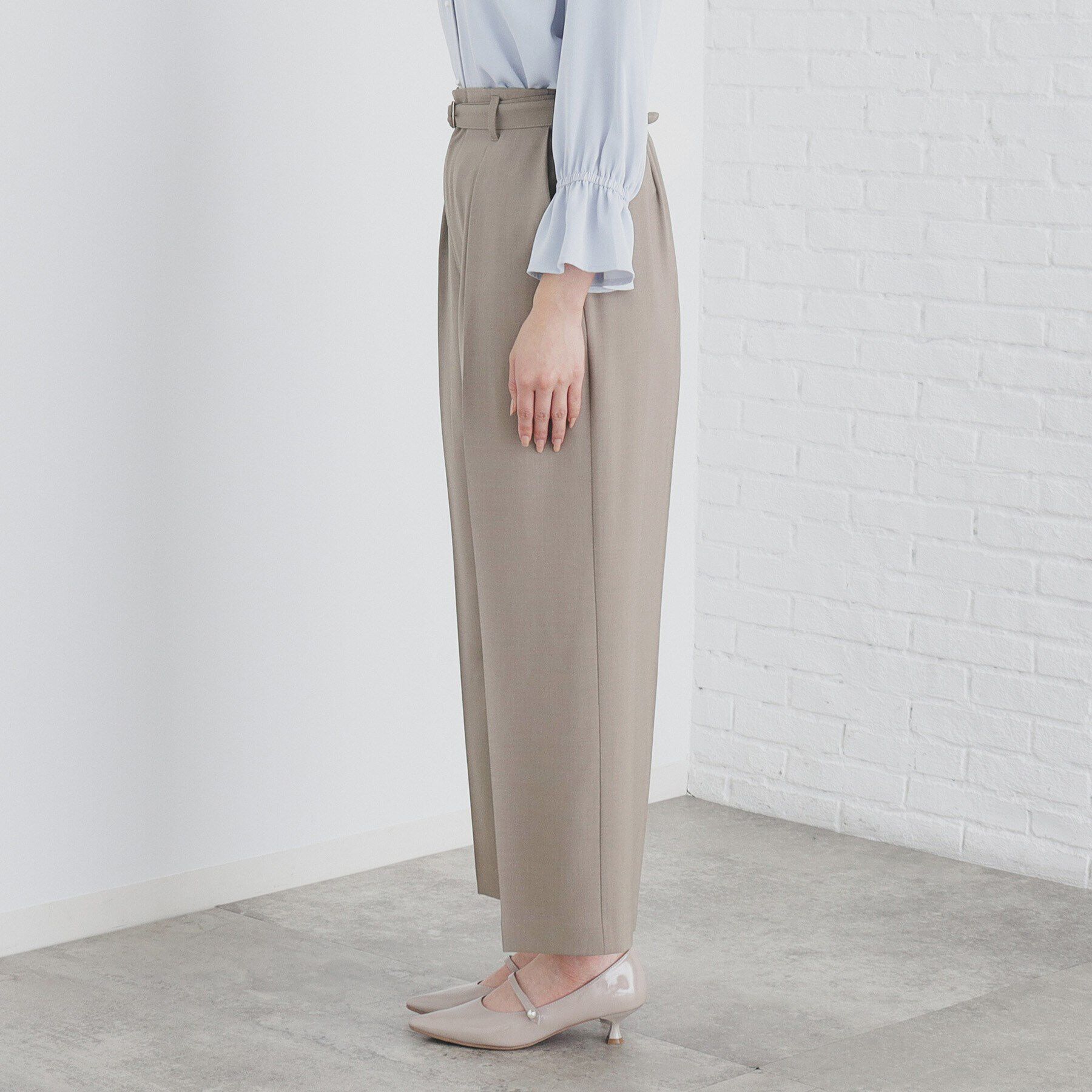 index「ストレッチベルテッドストレートパンツ【洗濯機洗い可/防シワ】」|その他|