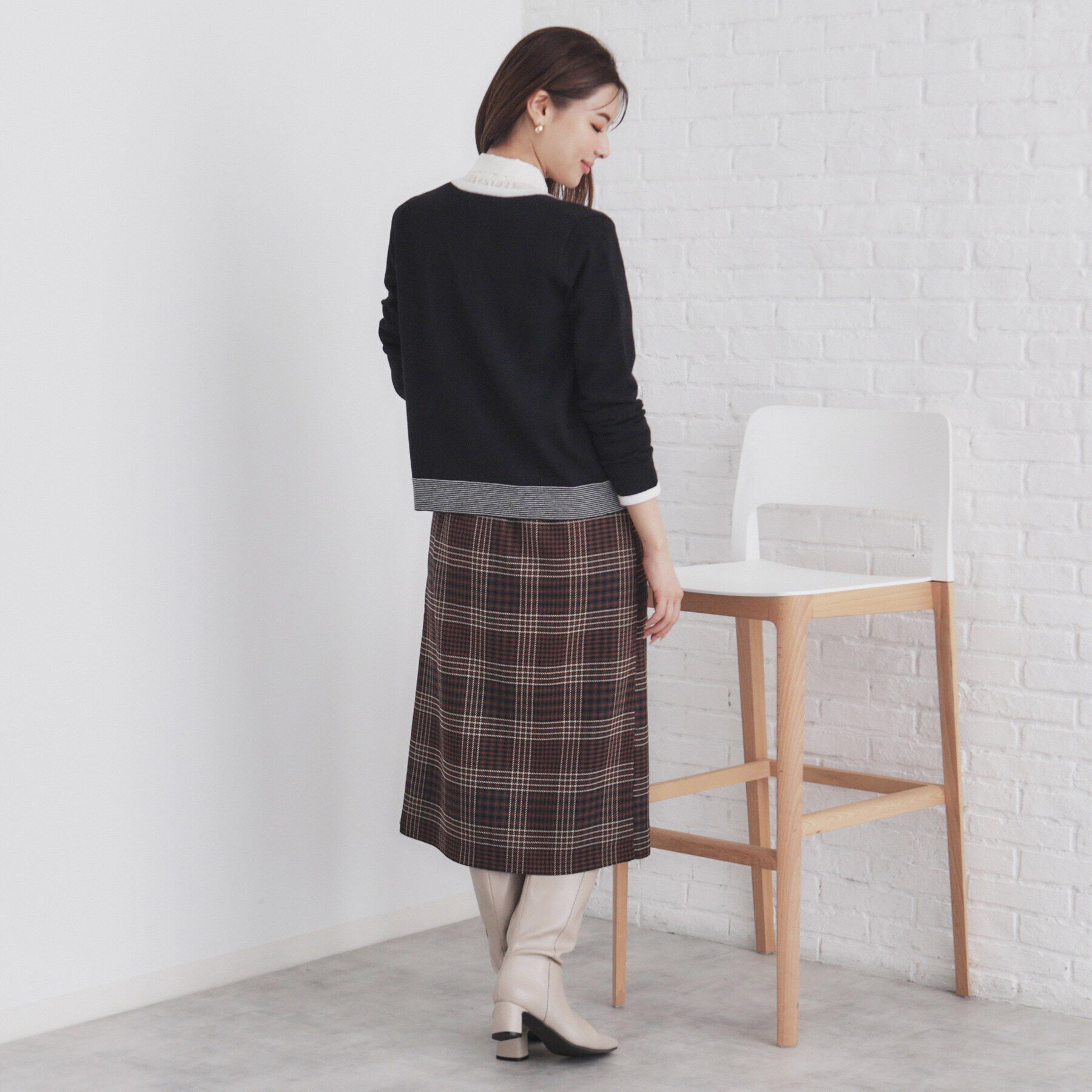 index「バイカラーカーディガン【洗濯機洗い可】」|カーディガン|