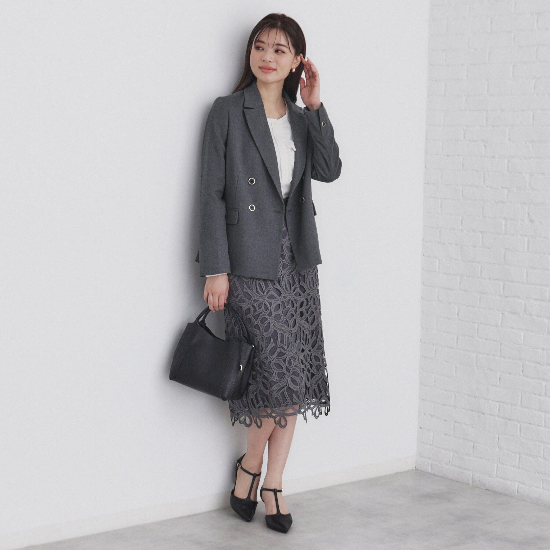 index「《BAILA掲載》ダブルクロスジャケット/セットアップ対応【洗える/イージーアイロン】」|テーラードジャケット|