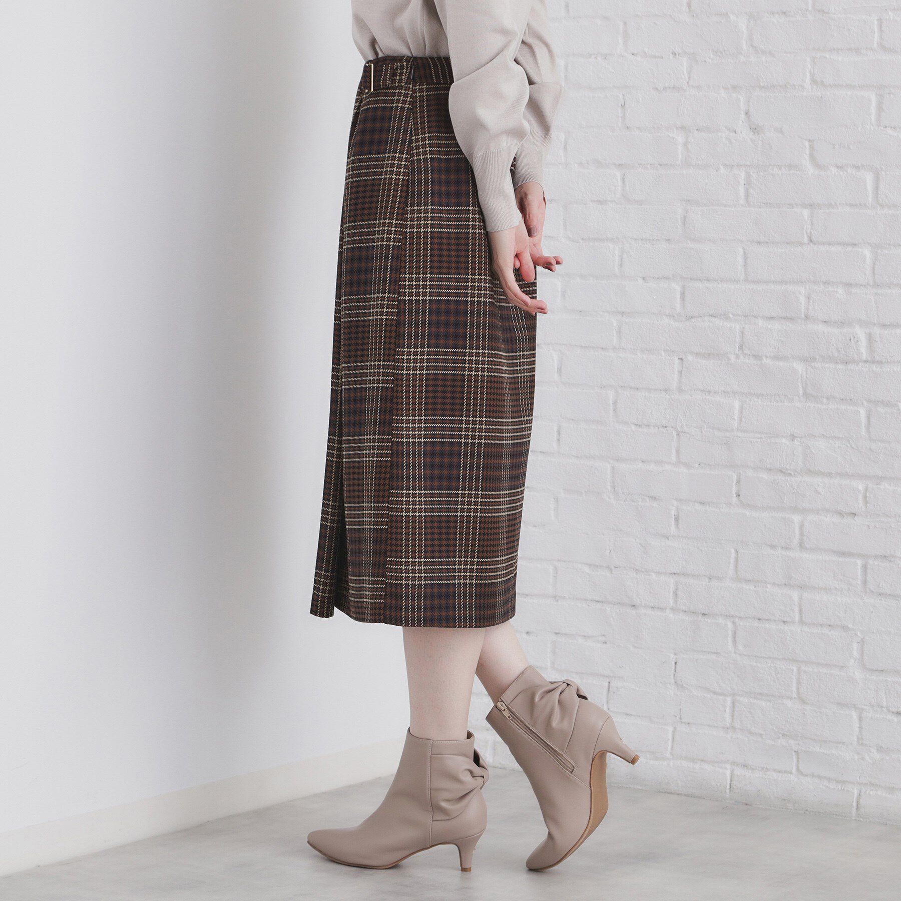 index「チェックAラインスカート【洗濯機洗い可/イージーアイロン】」|スカート|