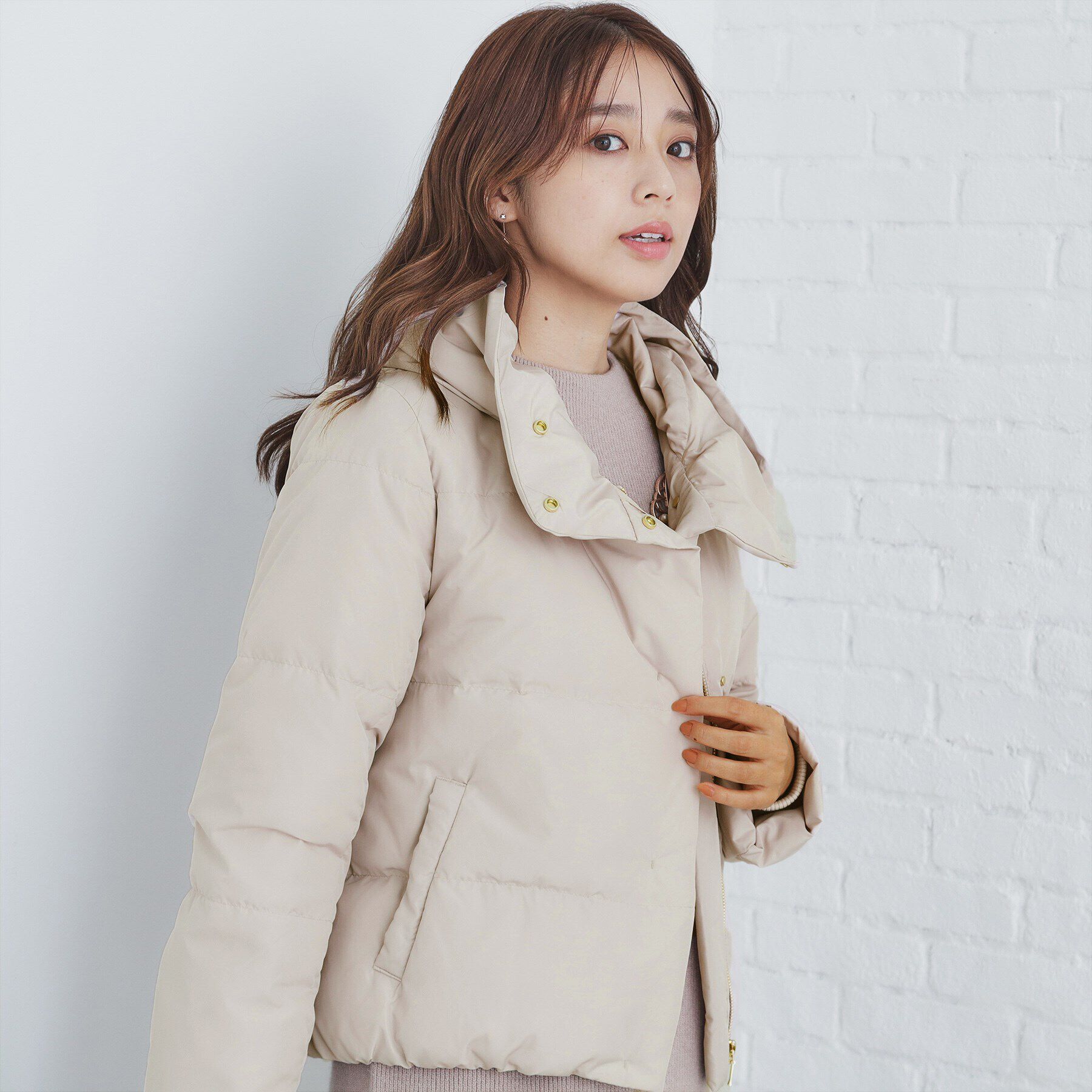 index「《美人百花掲載》河田ダウン ショートコート【洗濯機洗い可/撥水/静電気防止裏地】」|ダウン|