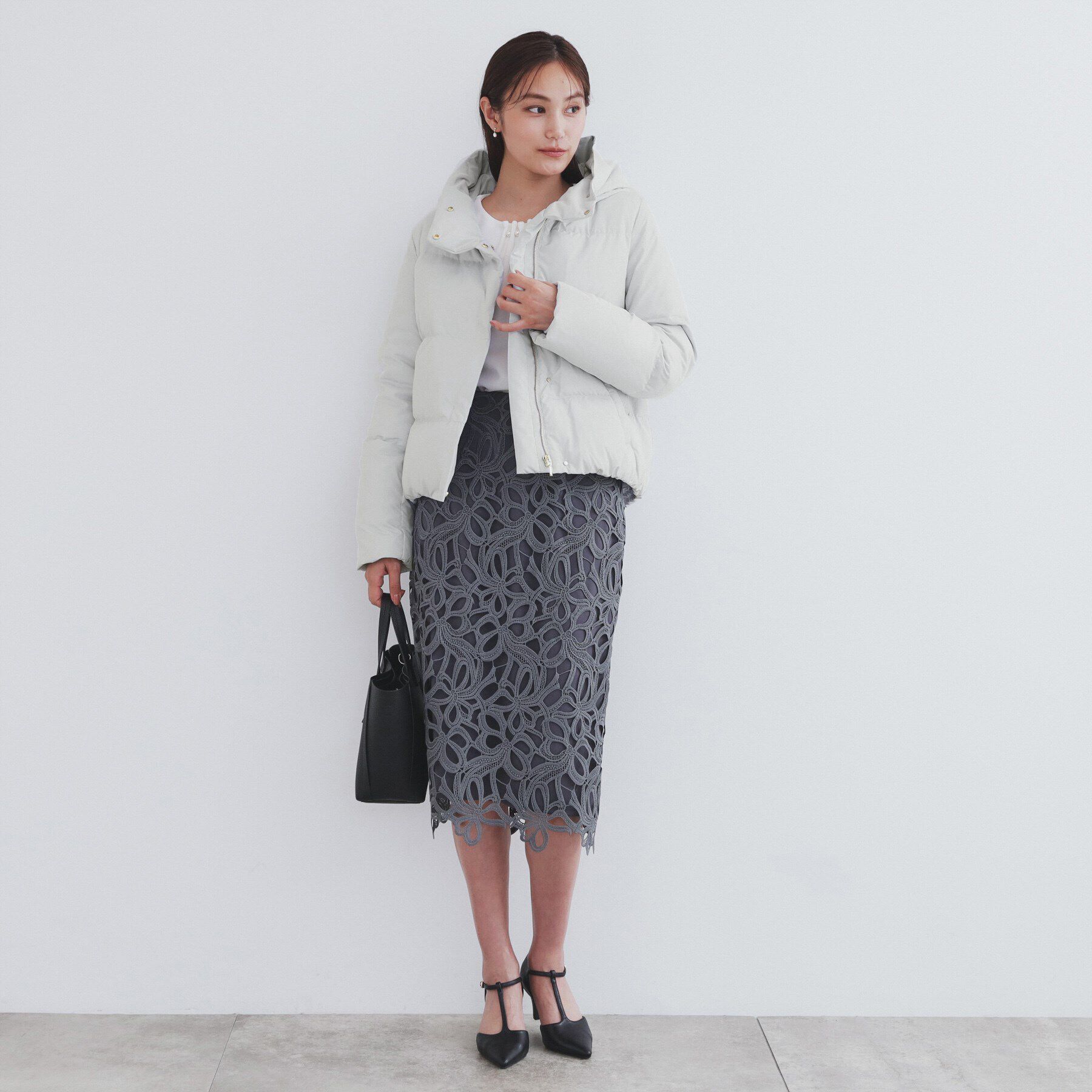 index「《美人百花掲載》河田ダウン ショートコート【洗濯機洗い可/撥水/静電気防止裏地】」|ダウン|