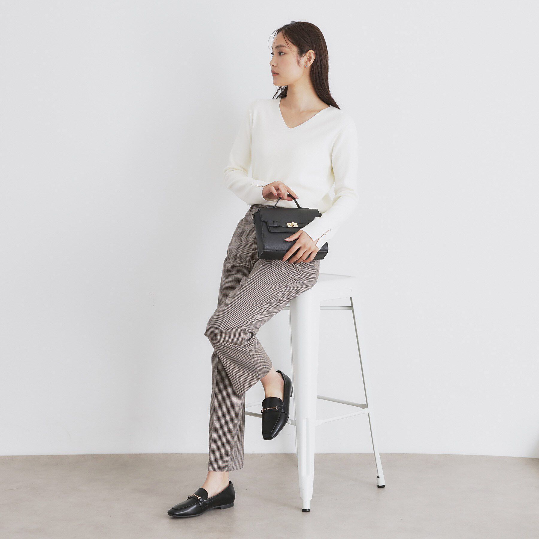 index「《6color/S-LLsize》ラメ混Vネックニット【洗濯機洗い可】」|ニット・セーター|