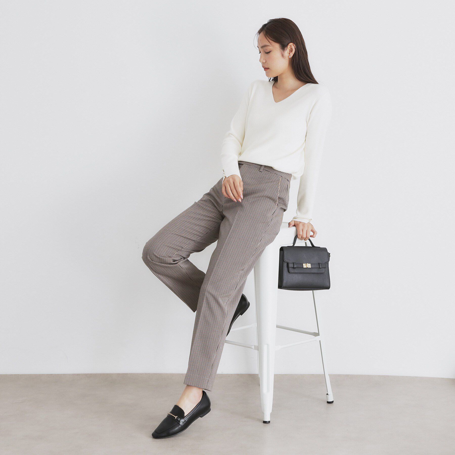 index「《6color/S-LLsize》ラメ混Vネックニット【洗濯機洗い可】」|ニット・セーター|