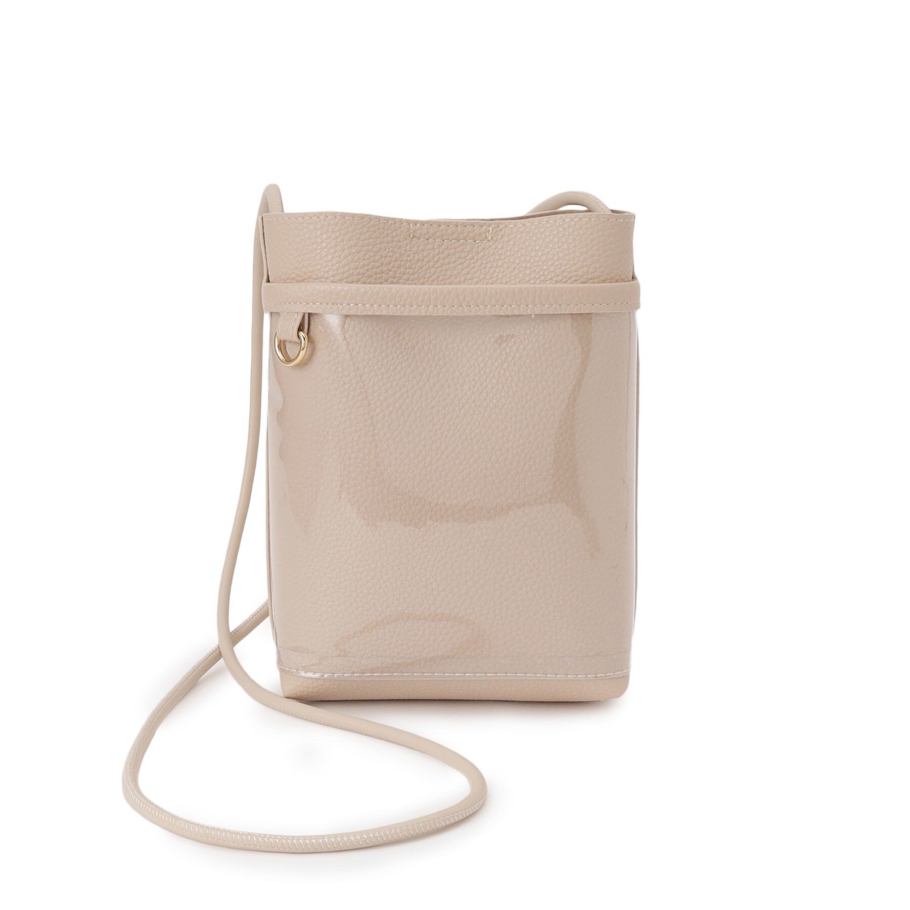 index「【クリアポケット付】フラワーパーツ合皮ミニショルダーバッグ」|ショルダー・メッセンジャー|