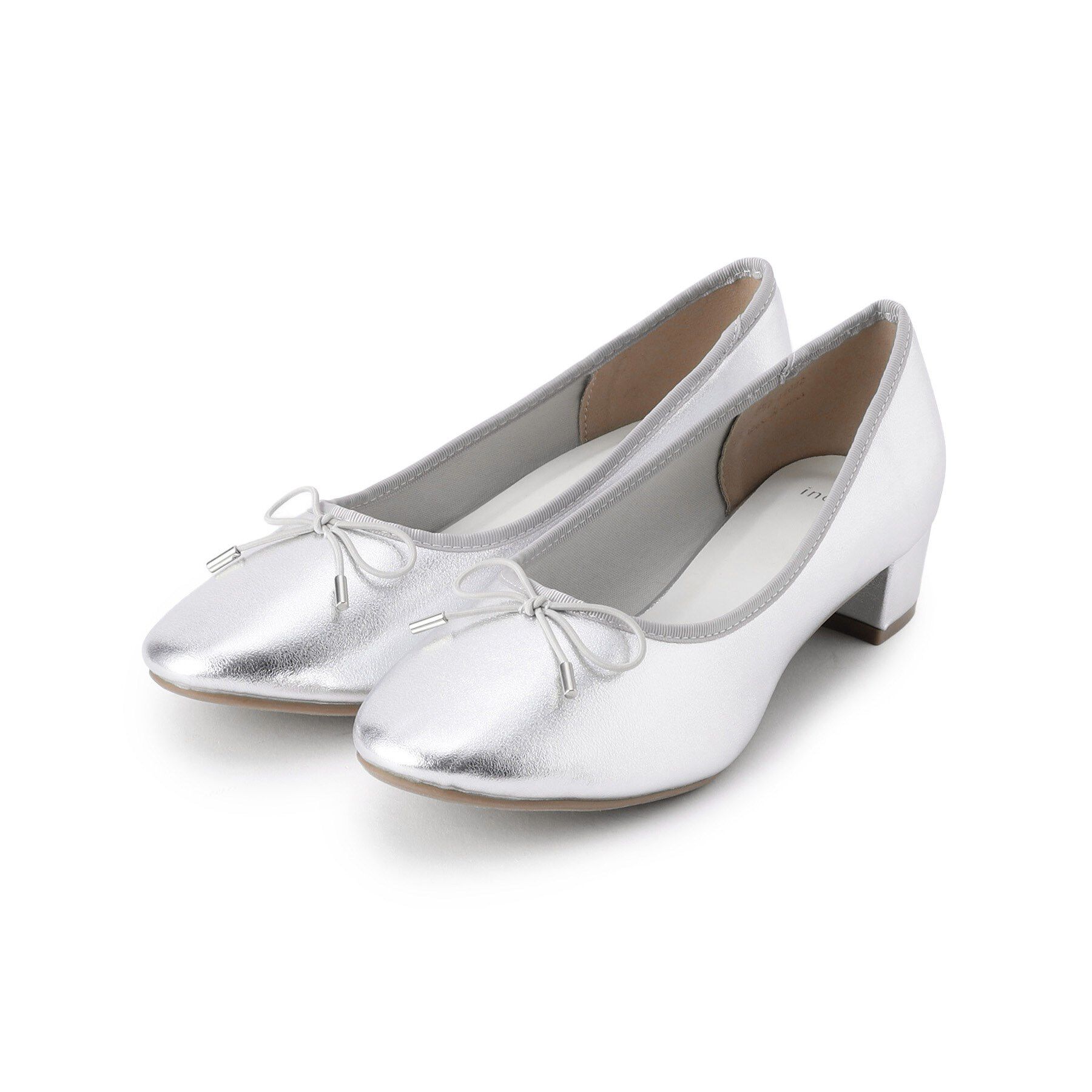 index「ラウンドトゥヒールバレエシューズ」|パンプス|シルバー(006)