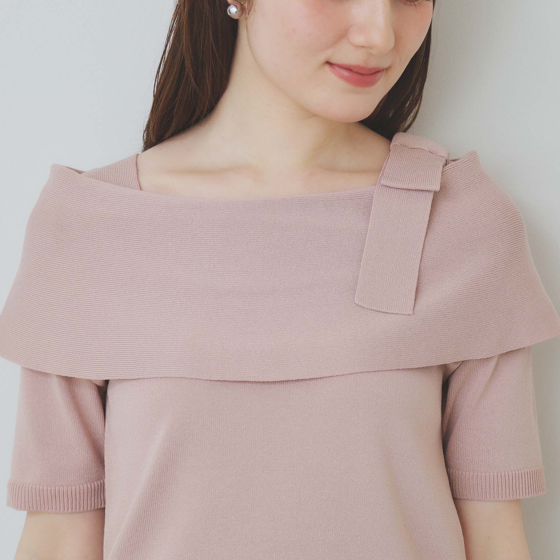 index「アシメリボンオフショルニット【洗濯機洗い可】」|ニット・セーター|