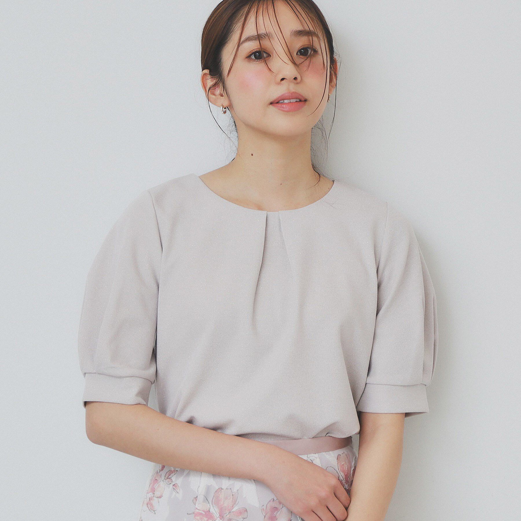 index「タックスリーブトップス【UV/接触冷感/洗濯機洗い可】」|シャツ・ブラウス|ライトベージュ(65