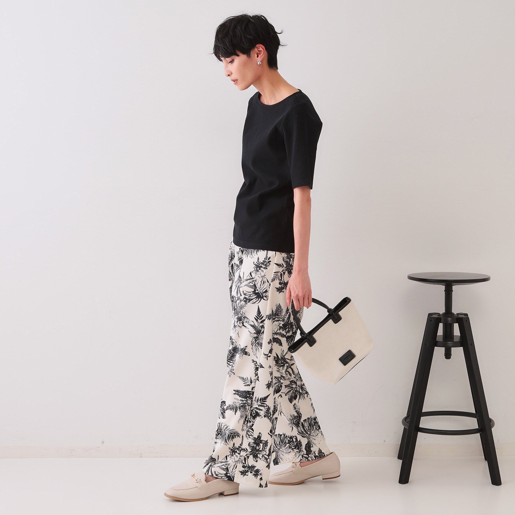 OPAQUE.CLIP「ボートネックリブカットソー【洗濯機洗い可】」|Tシャツ・カットソー|