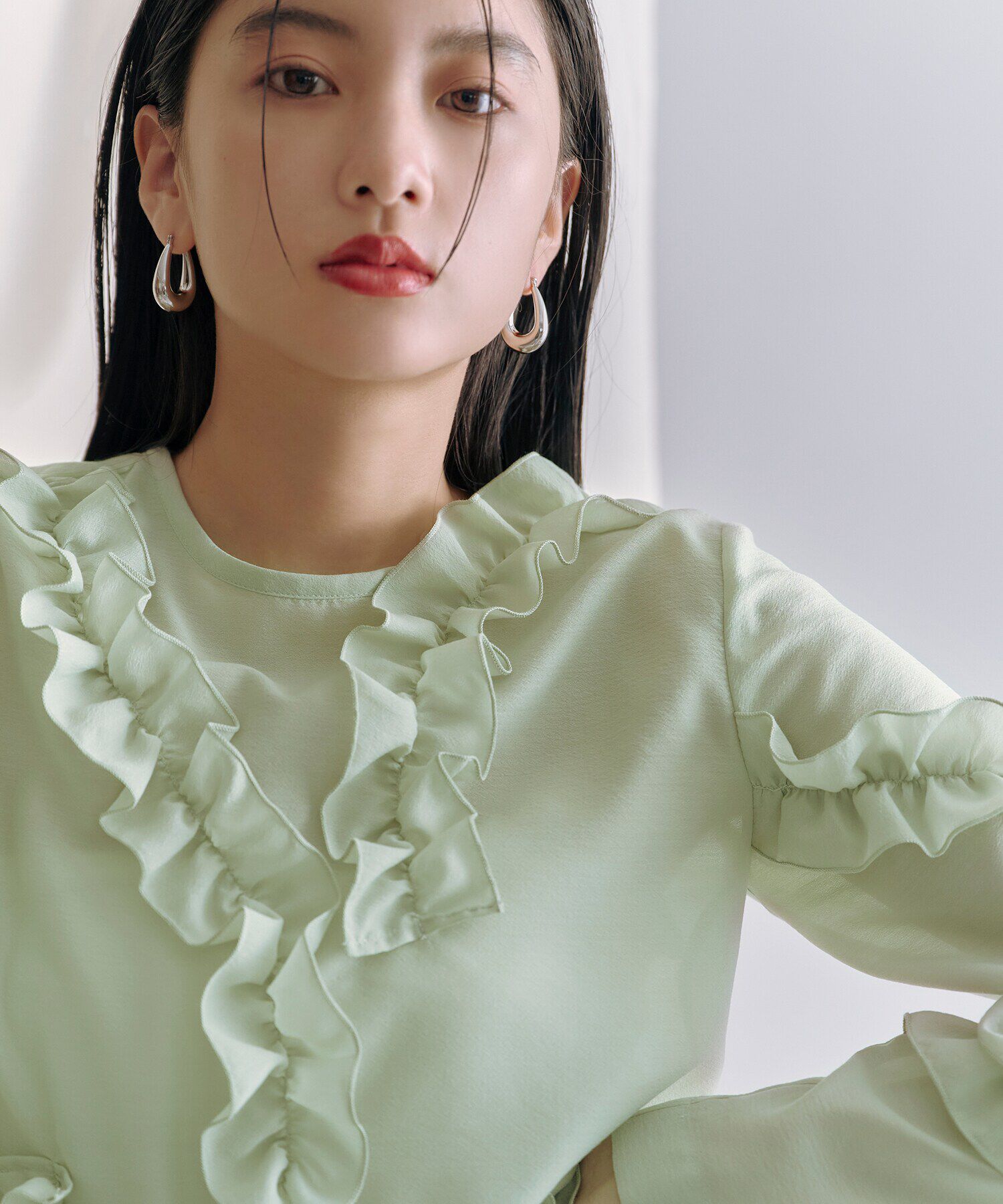  「ボリュームドロップピアス」|リング|