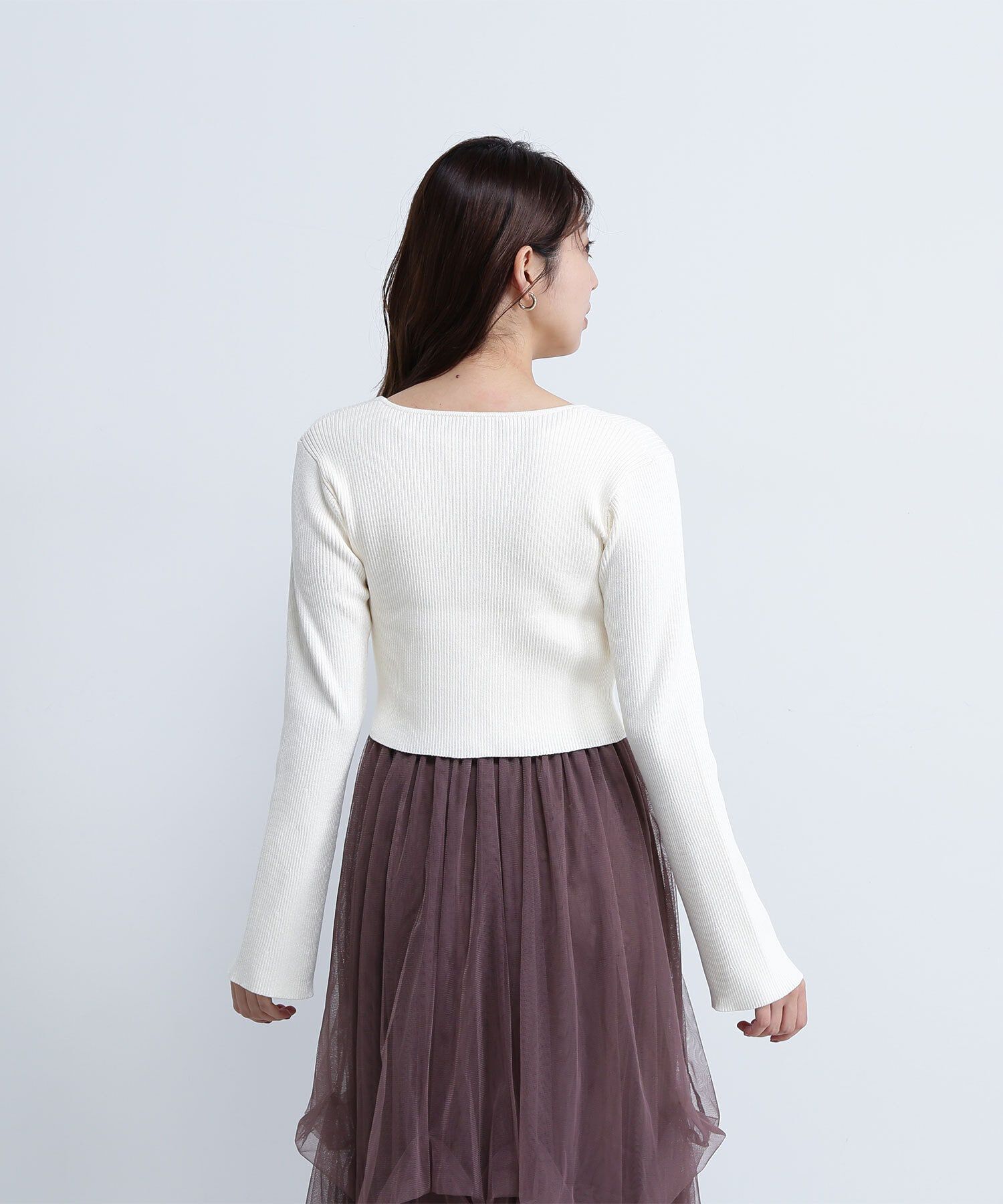  「アンサンブルチュールニットワンピース」|ワンピース|