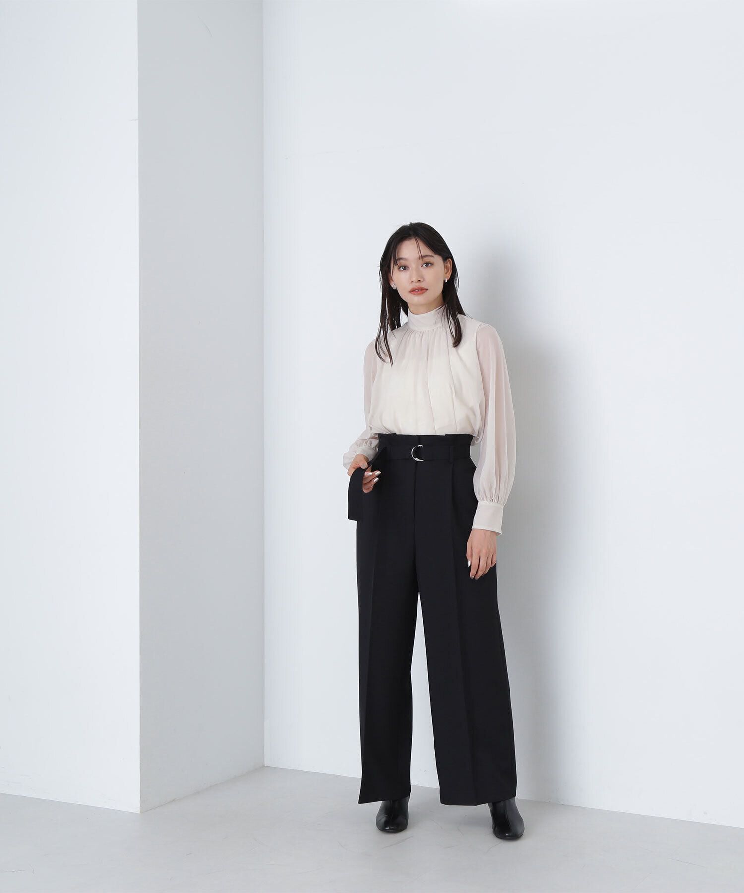  「＜クリアツイルセットアップシリーズ＞ベルテッドワイドパンツ」|その他|