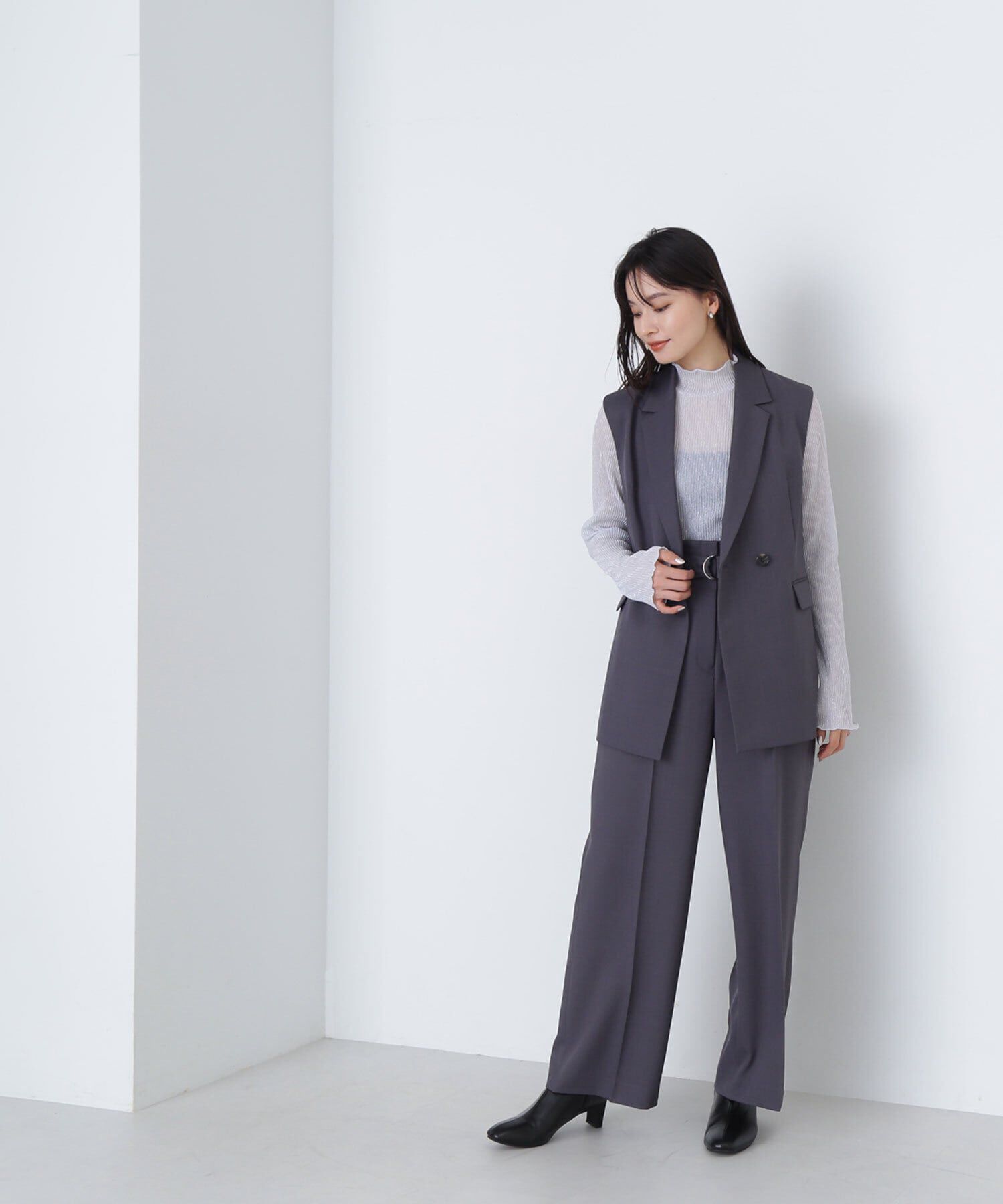  「＜クリアツイルセットアップシリーズ＞ベルテッドワイドパンツ」|その他|