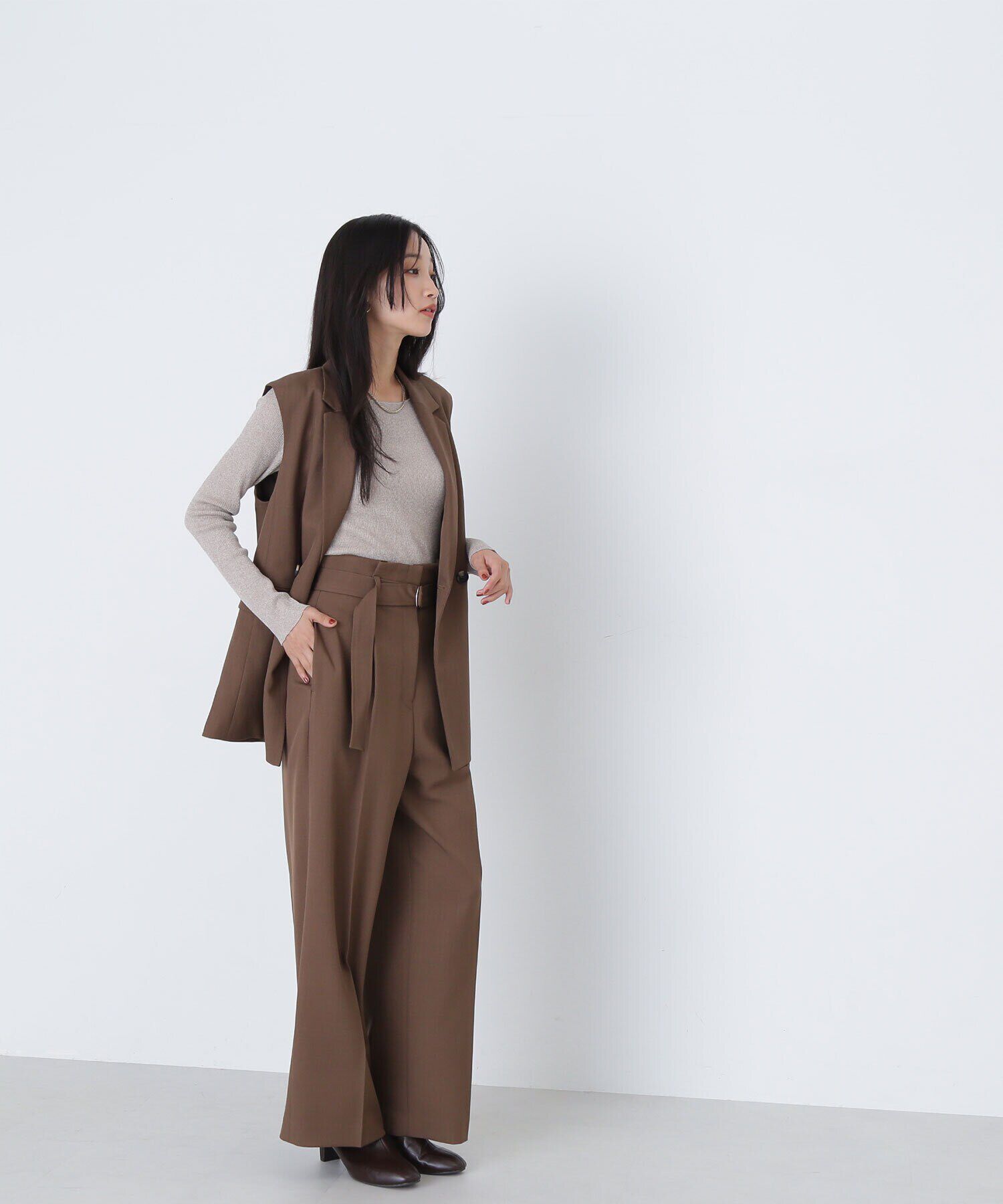  「＜クリアツイルセットアップシリーズ＞ベルテッドワイドパンツ」|その他|