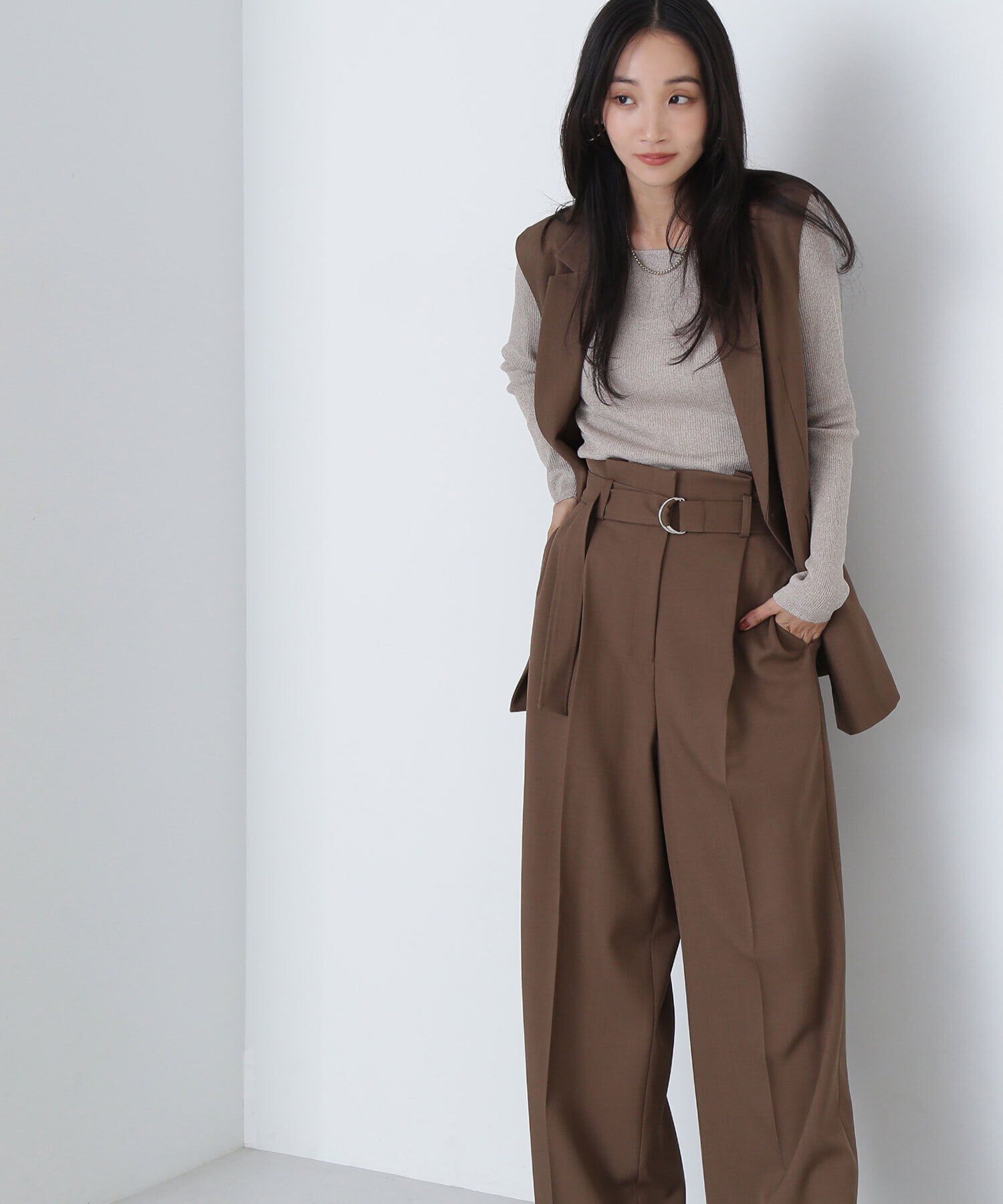  「＜クリアツイルセットアップシリーズ＞ベルテッドワイドパンツ」|その他|