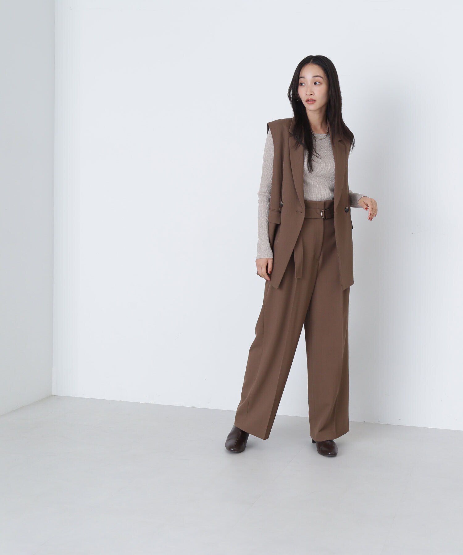  「＜クリアツイルセットアップシリーズ＞ベルテッドワイドパンツ」|その他|