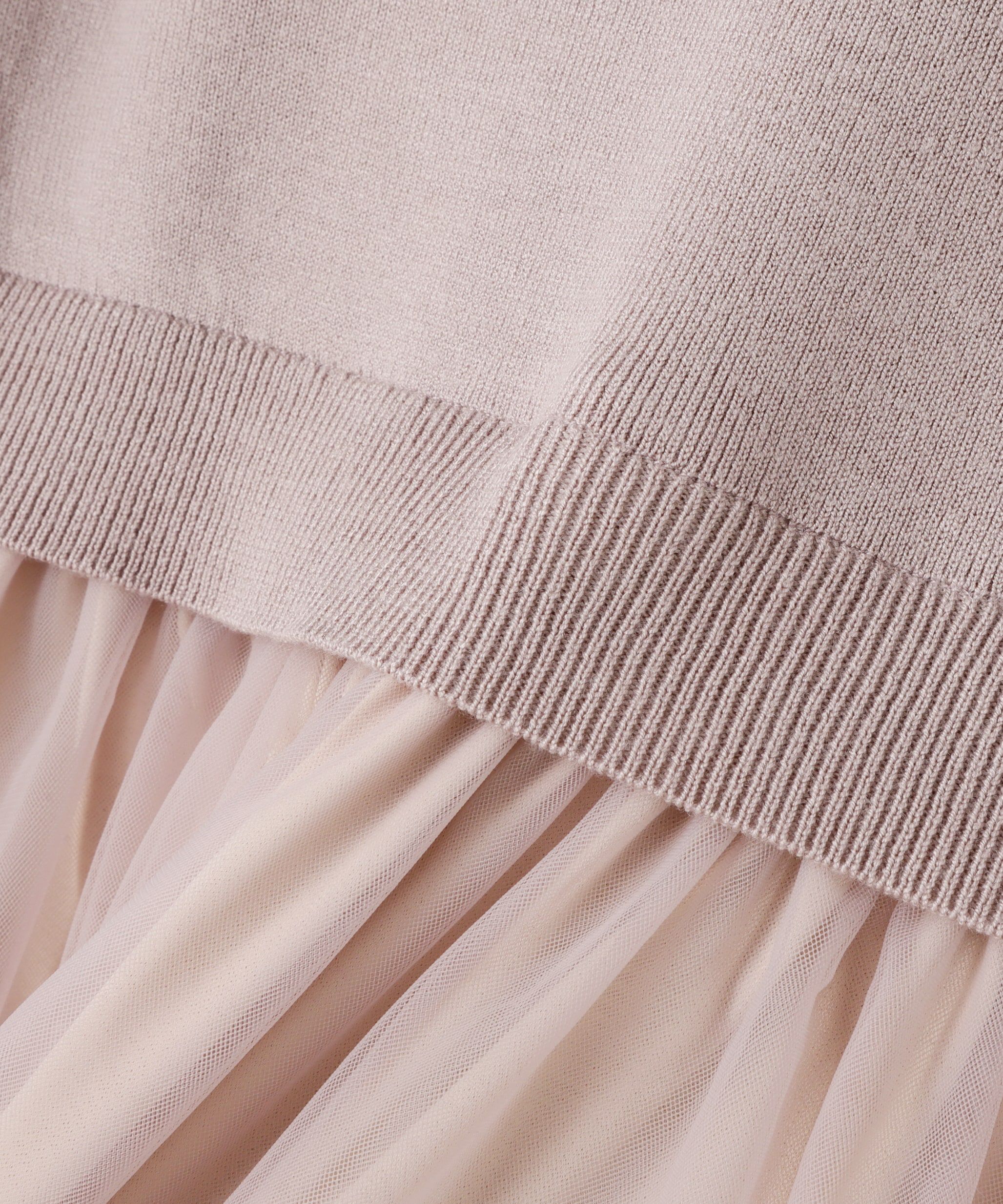  「ドレープスリーブドッキングニットワンピース」|ワンピース|