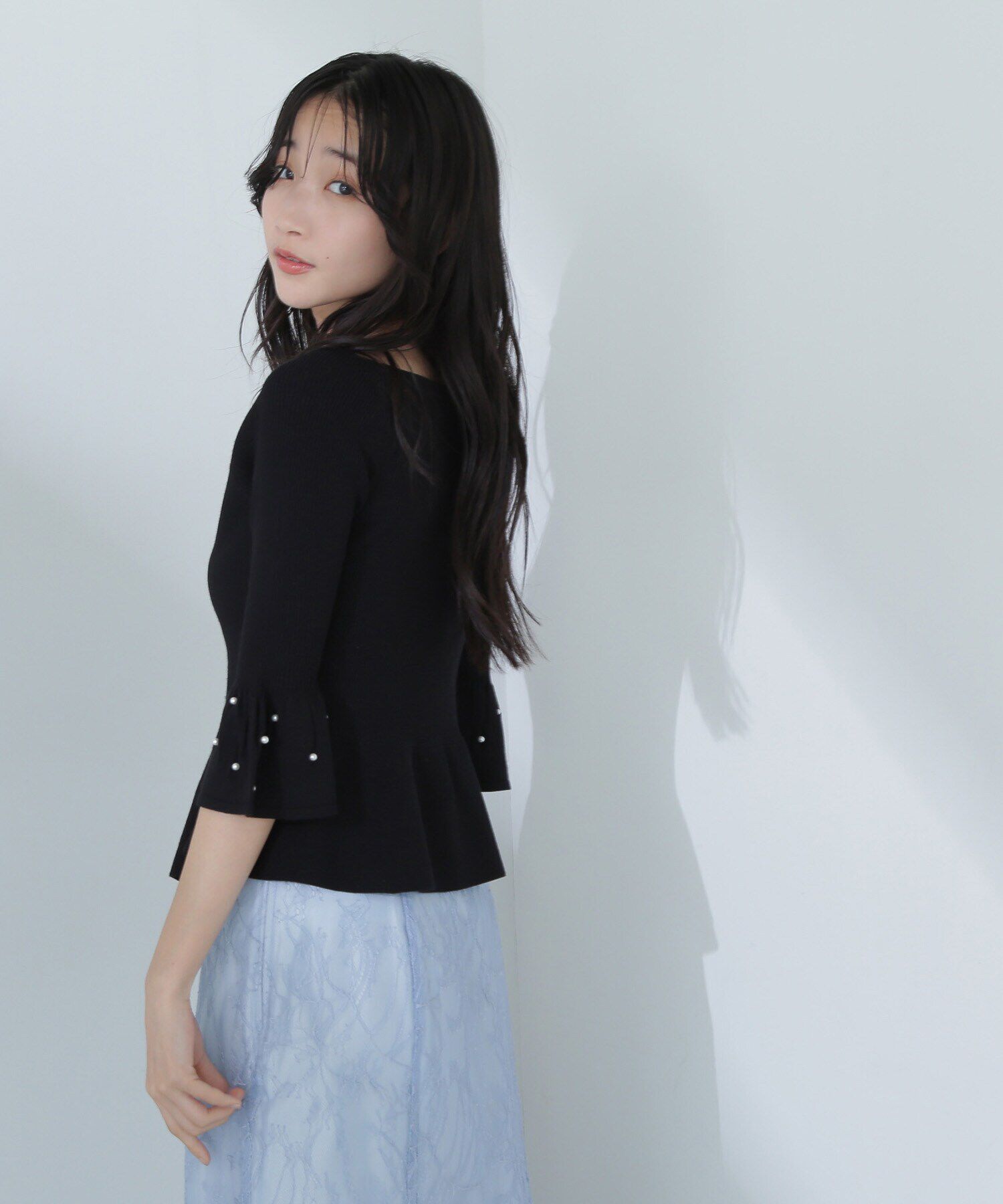  「パールカフスペプラムニット」|ニット・セーター|