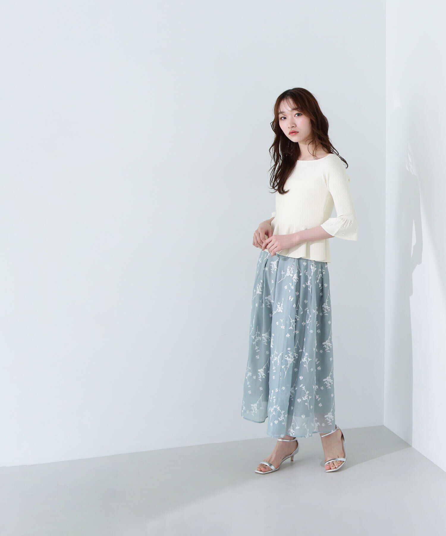  「パールカフスペプラムニット」|ニット・セーター|