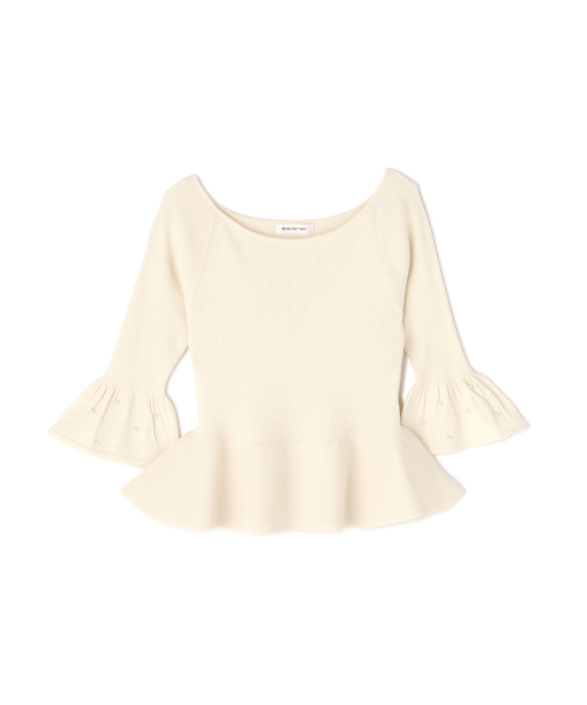  「パールカフスペプラムニット」|ニット・セーター|