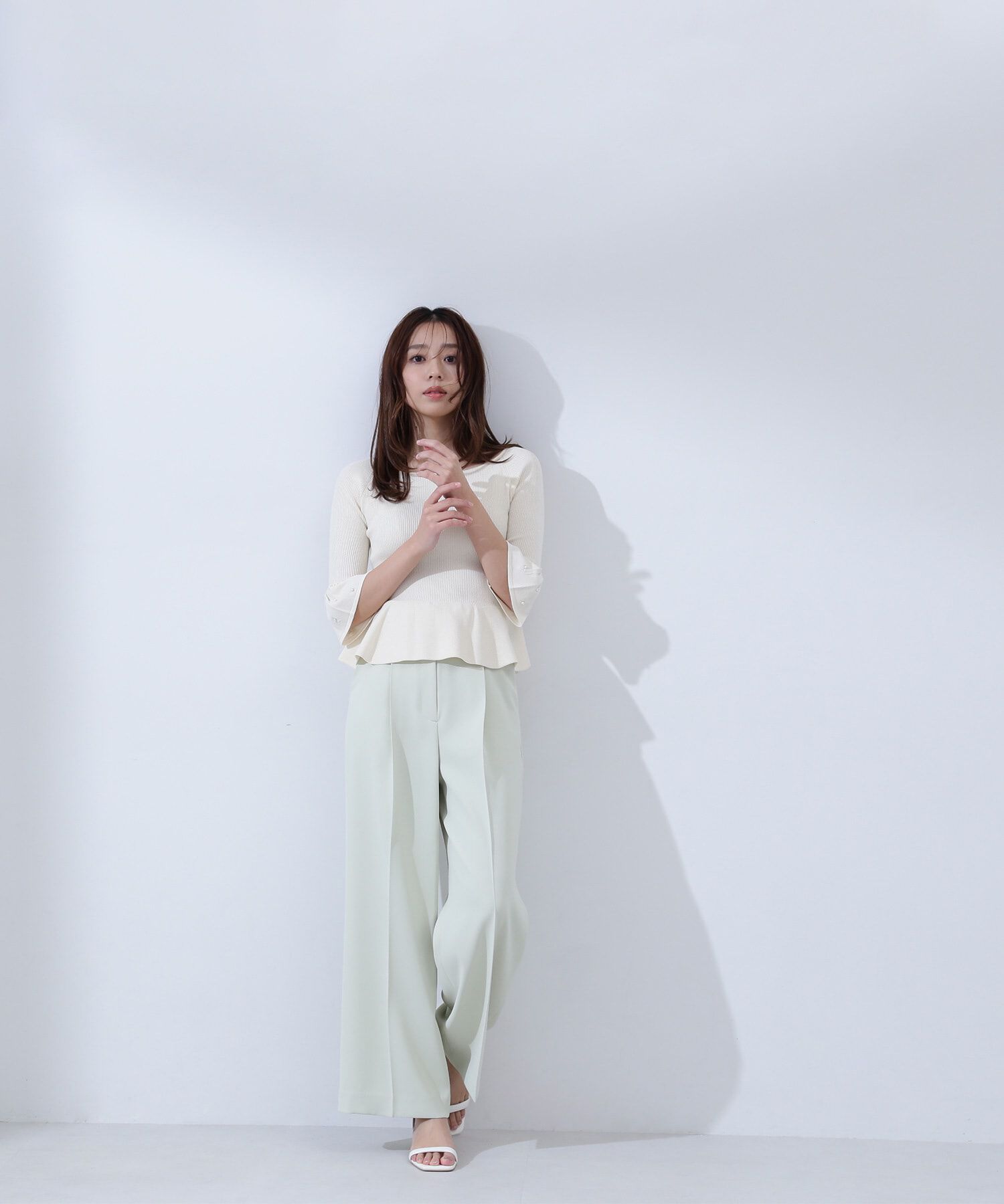  「パールカフスペプラムニット」|ニット・セーター|