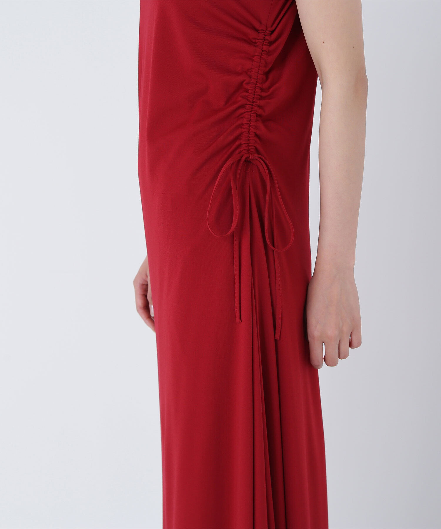  「サイドギャザーカットソーワンピース」|ワンピース|