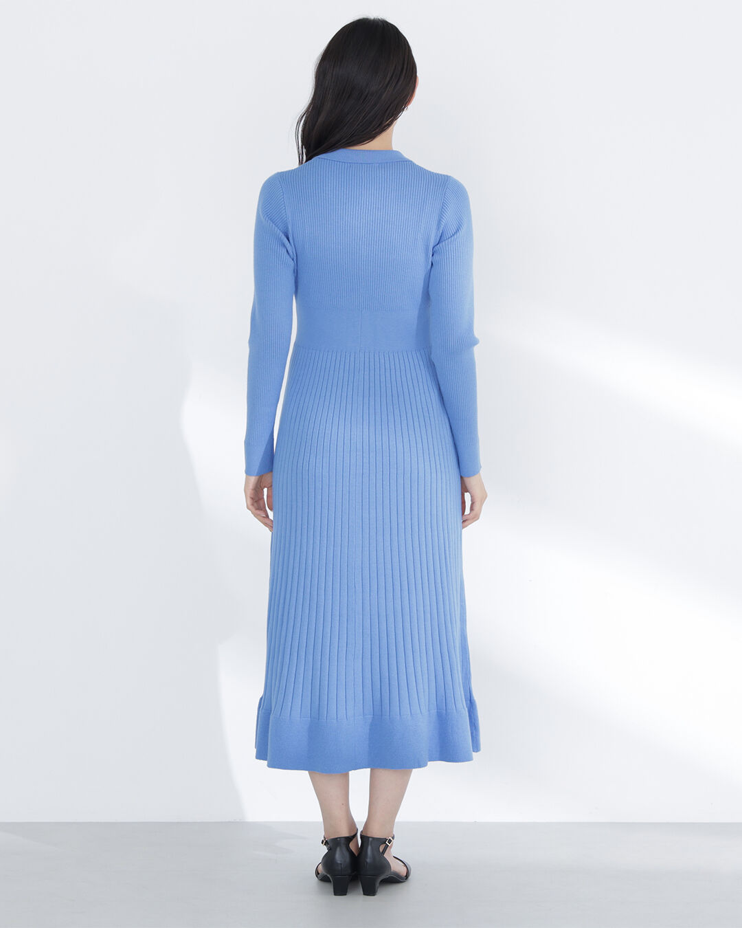  「スキッパーリブニットワンピース」|ワンピース|