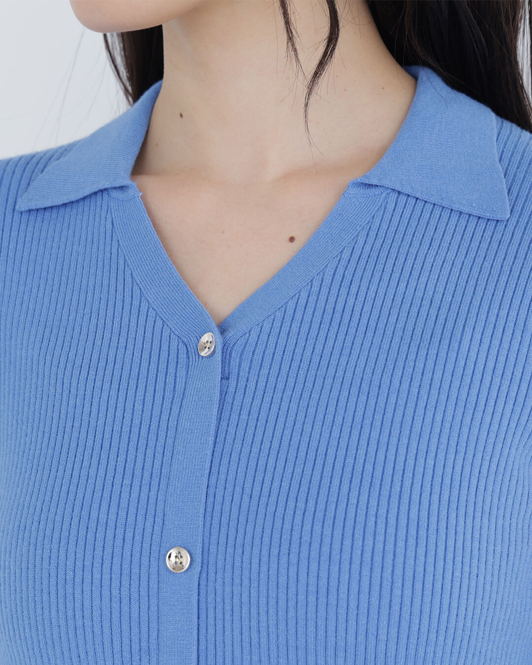  「スキッパーリブニットワンピース」|ワンピース|