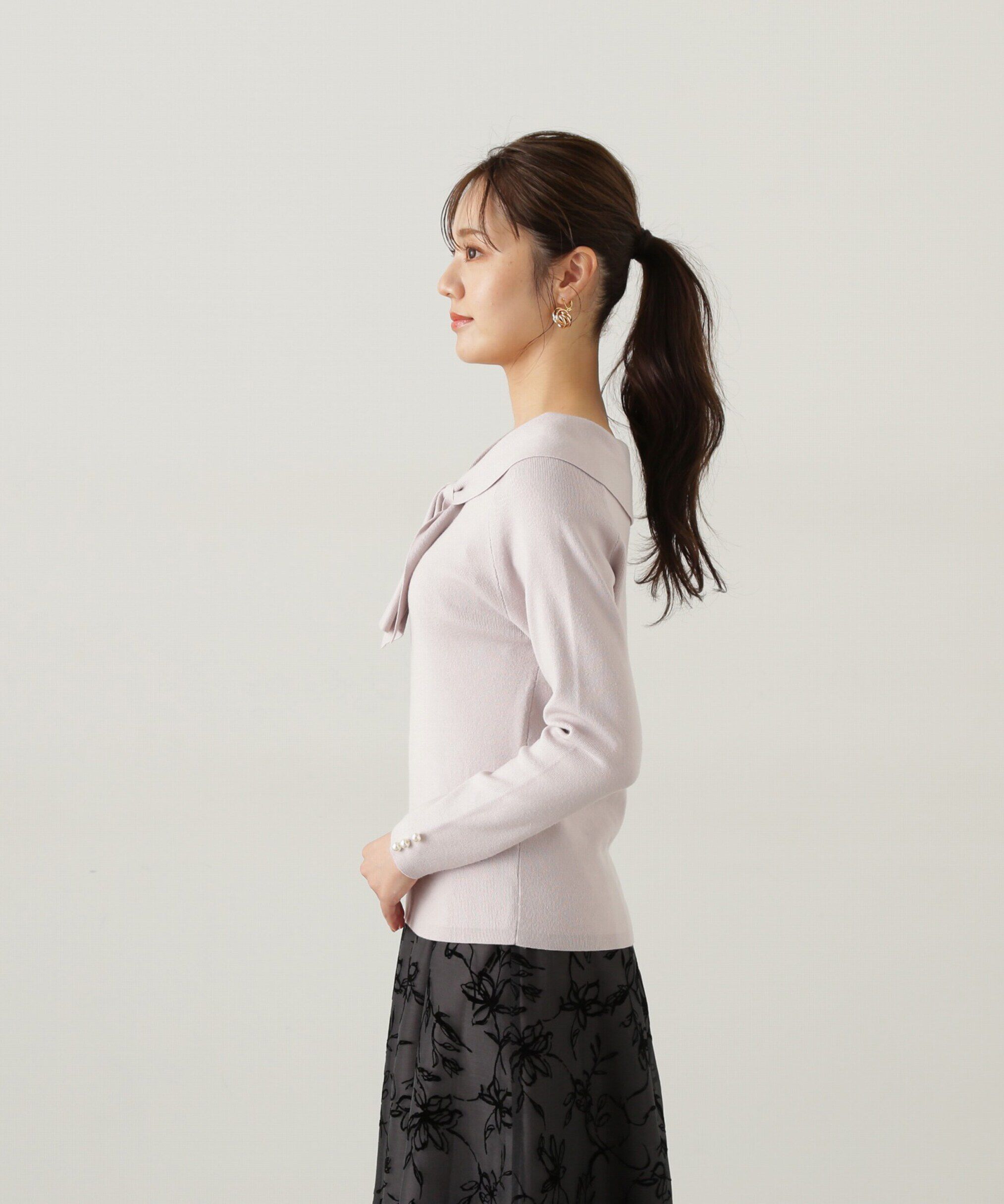 PROPORTION BODY DRESSING「オフショルリボンニット　24AW」|ニット・セーター|