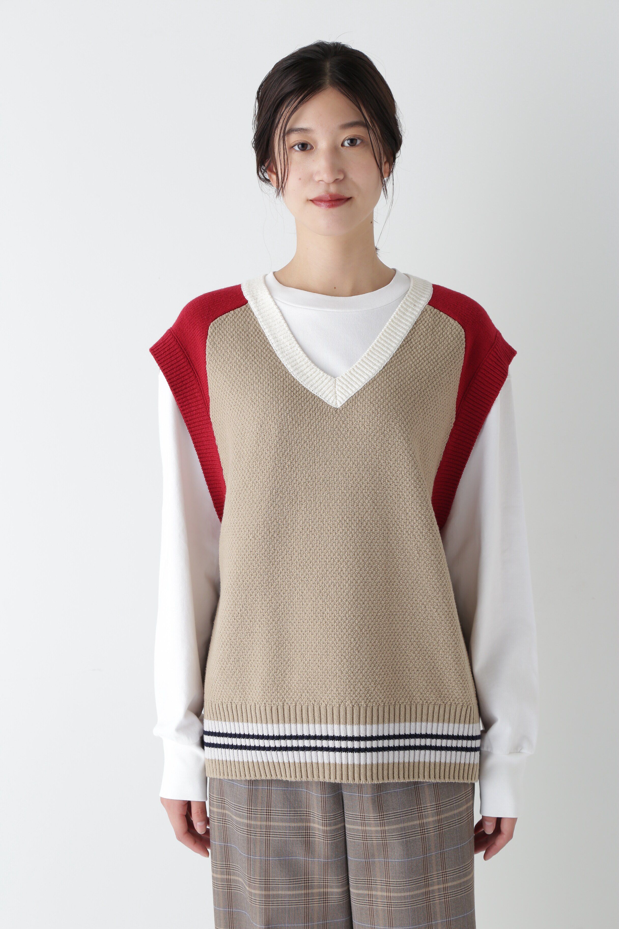 「◆カラーブロックベストニット」|ニット・セーター|