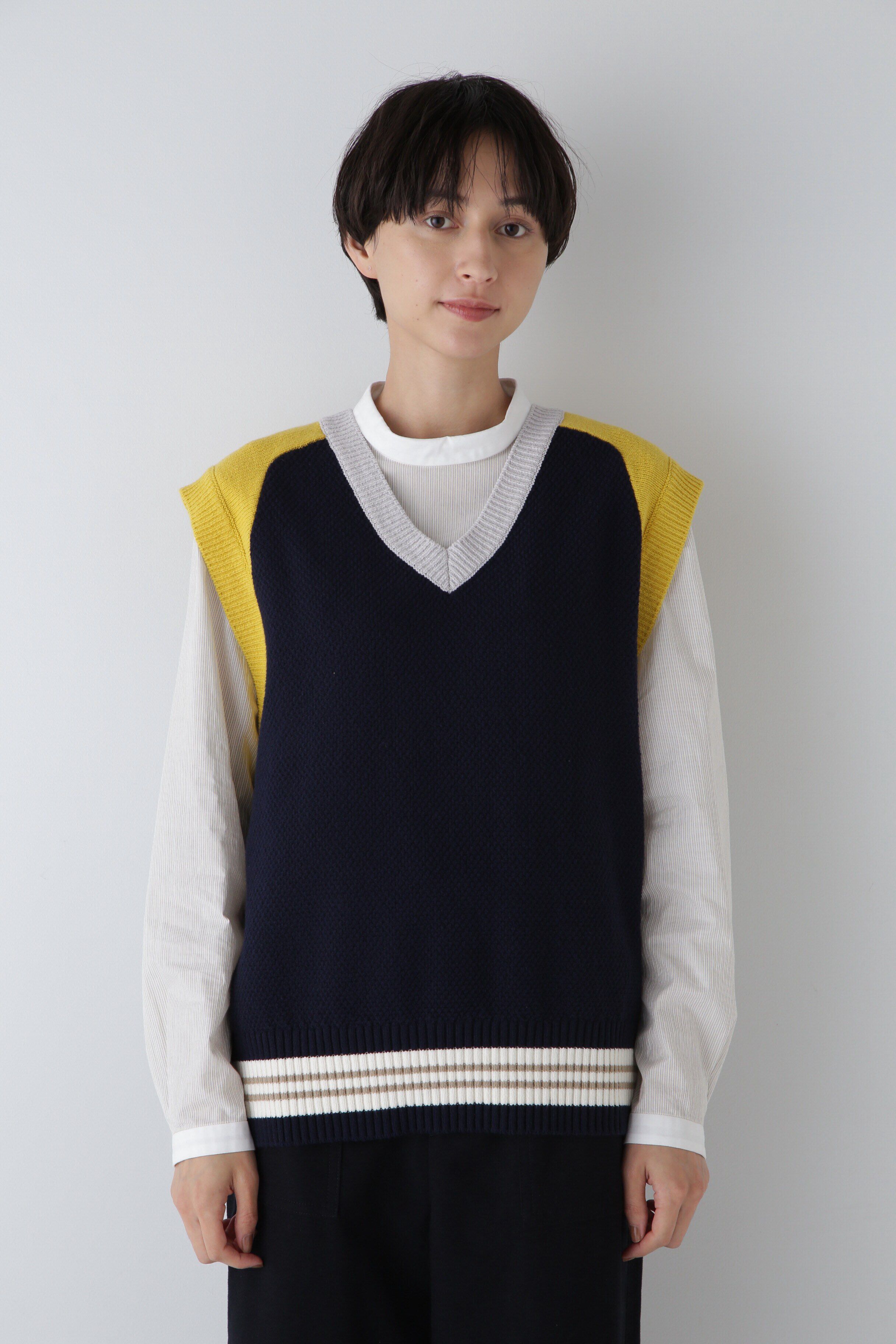  「◆カラーブロックベストニット」|ニット・セーター|