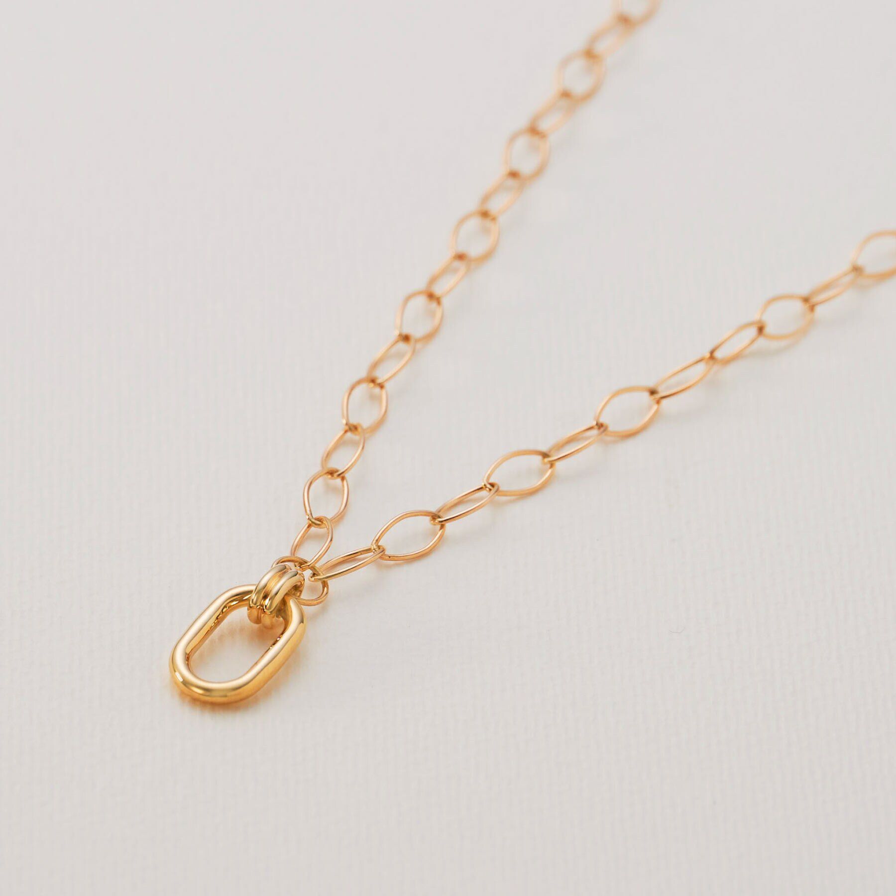 COCOSHNIK「K10中空オーバル ネックレス」|ネックレス|