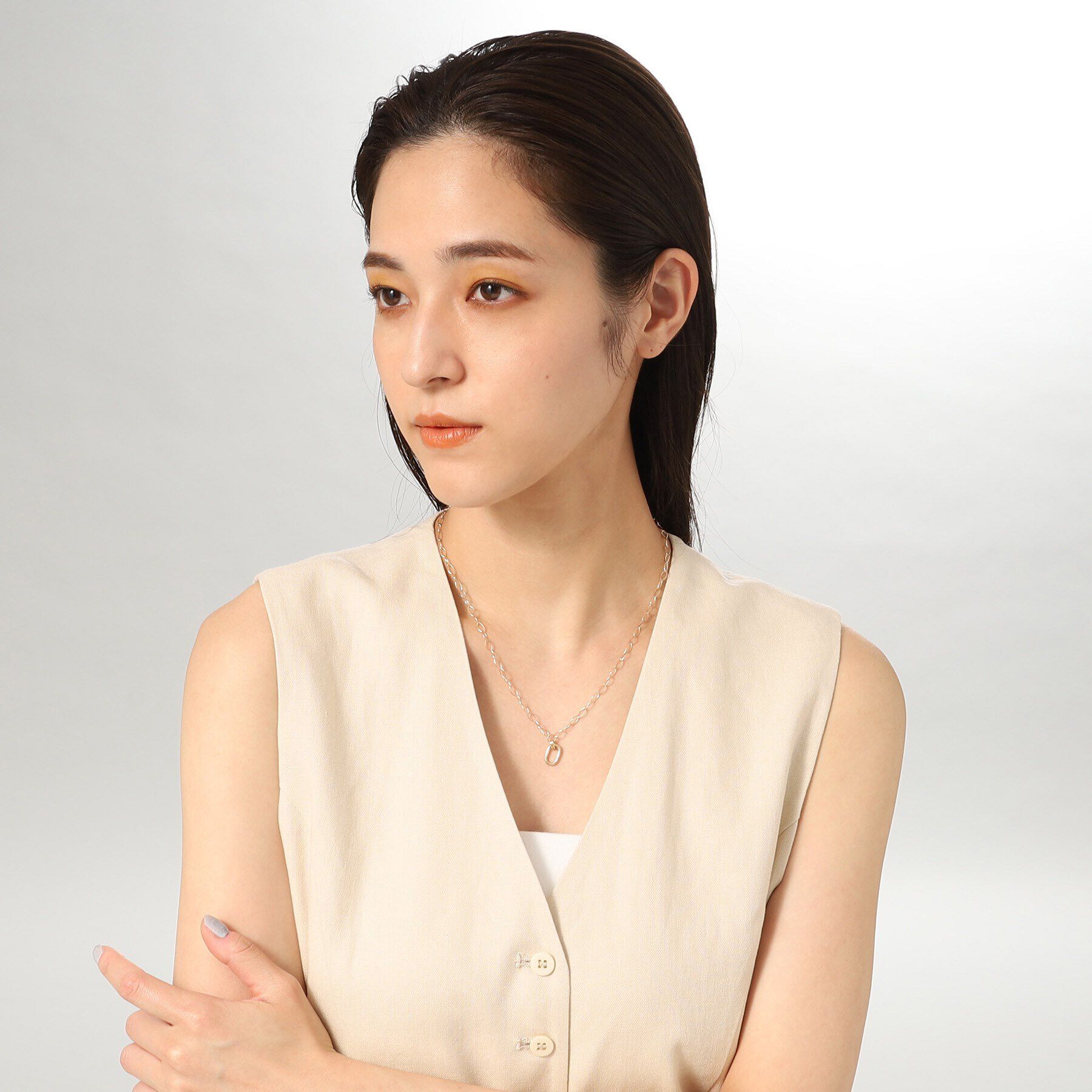 COCOSHNIK「K10中空オーバル ネックレス」|ネックレス|