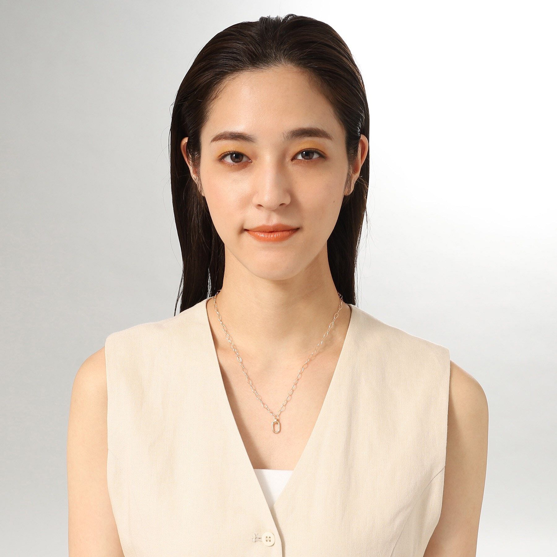 COCOSHNIK「K10中空オーバル ネックレス」|ネックレス|