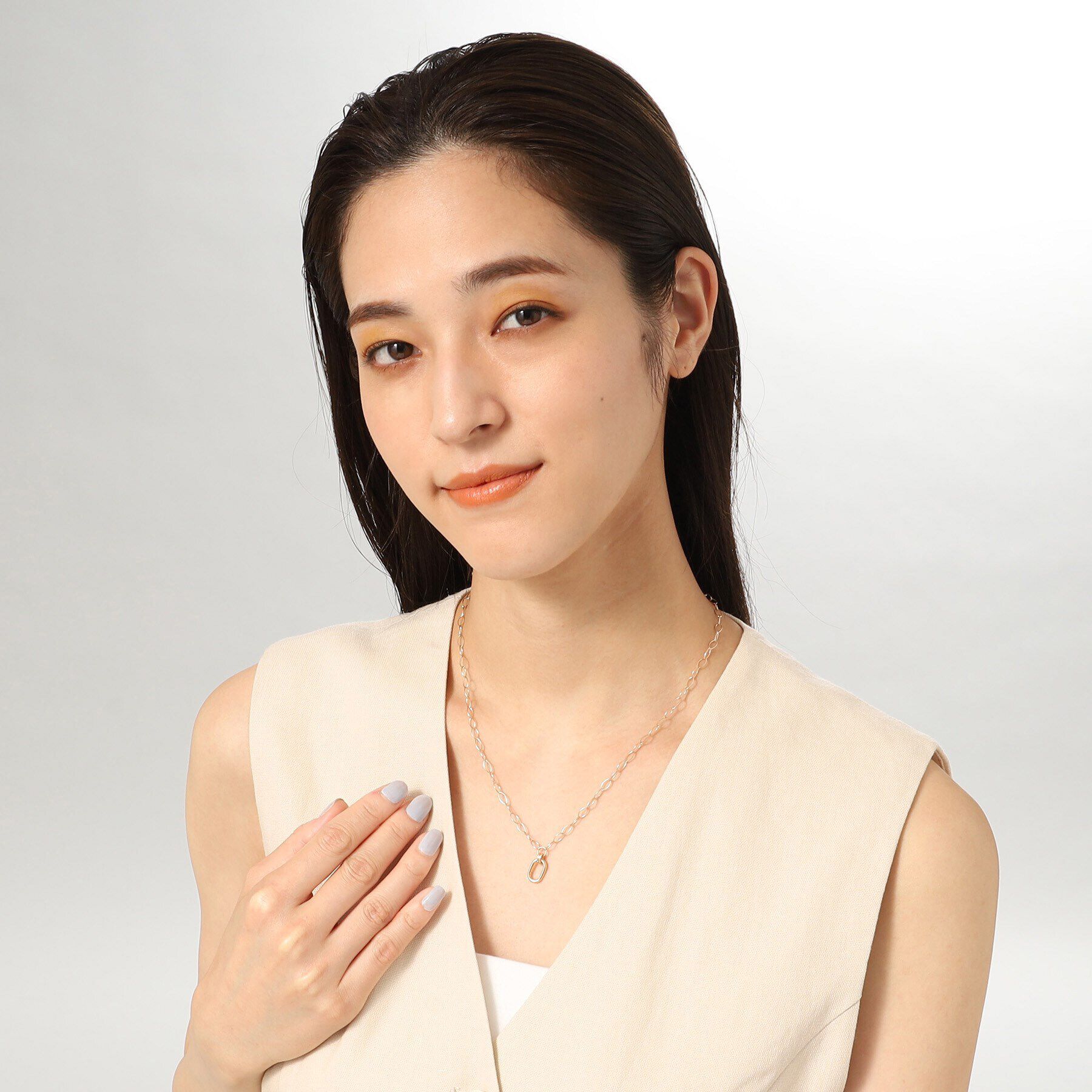 COCOSHNIK「K10中空オーバル ネックレス」|ネックレス|