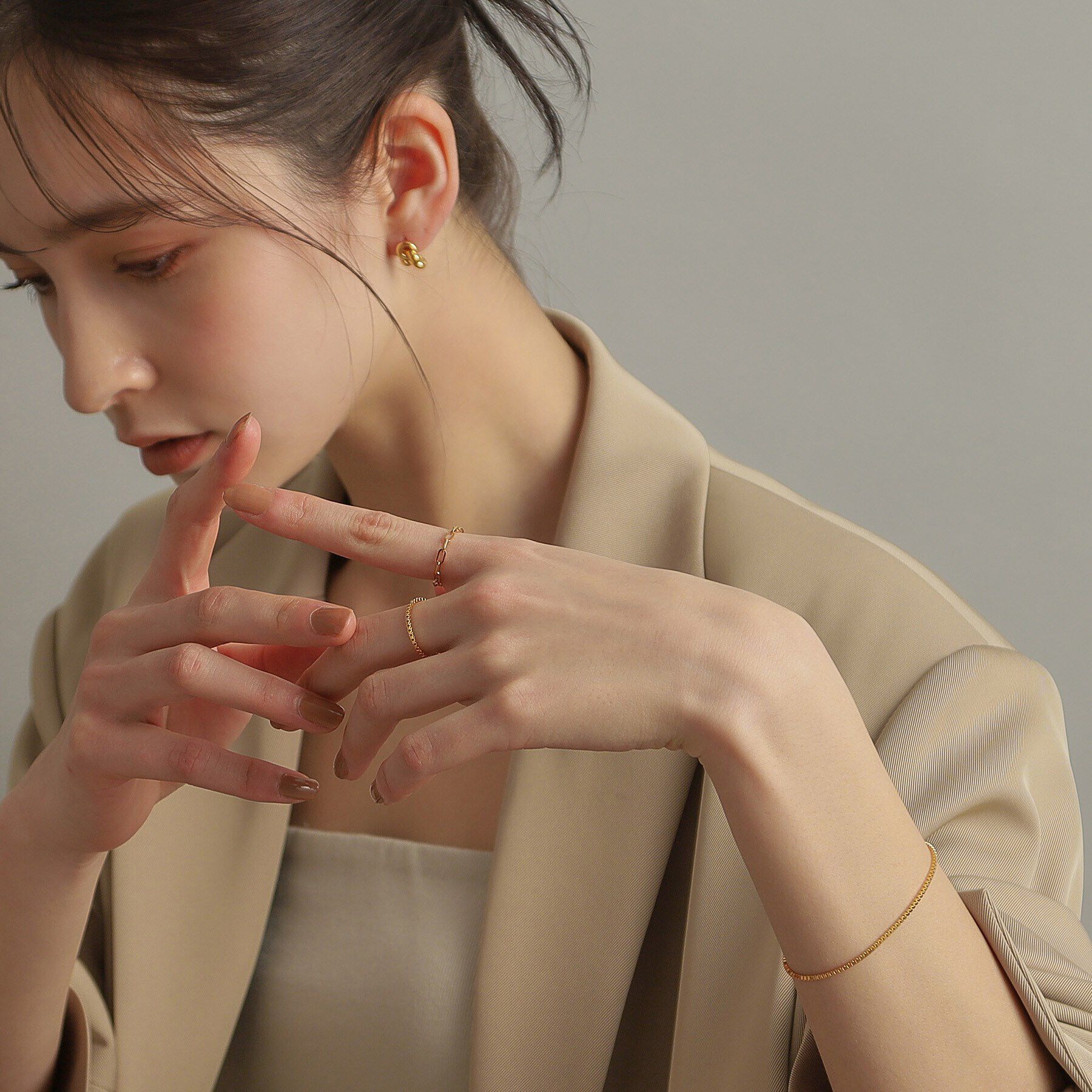 COCOSHNIK ONKITSCH「シルバー デザインチェーン ベネチアンブレスレットＳ GP」|ブレスレット・バングル|