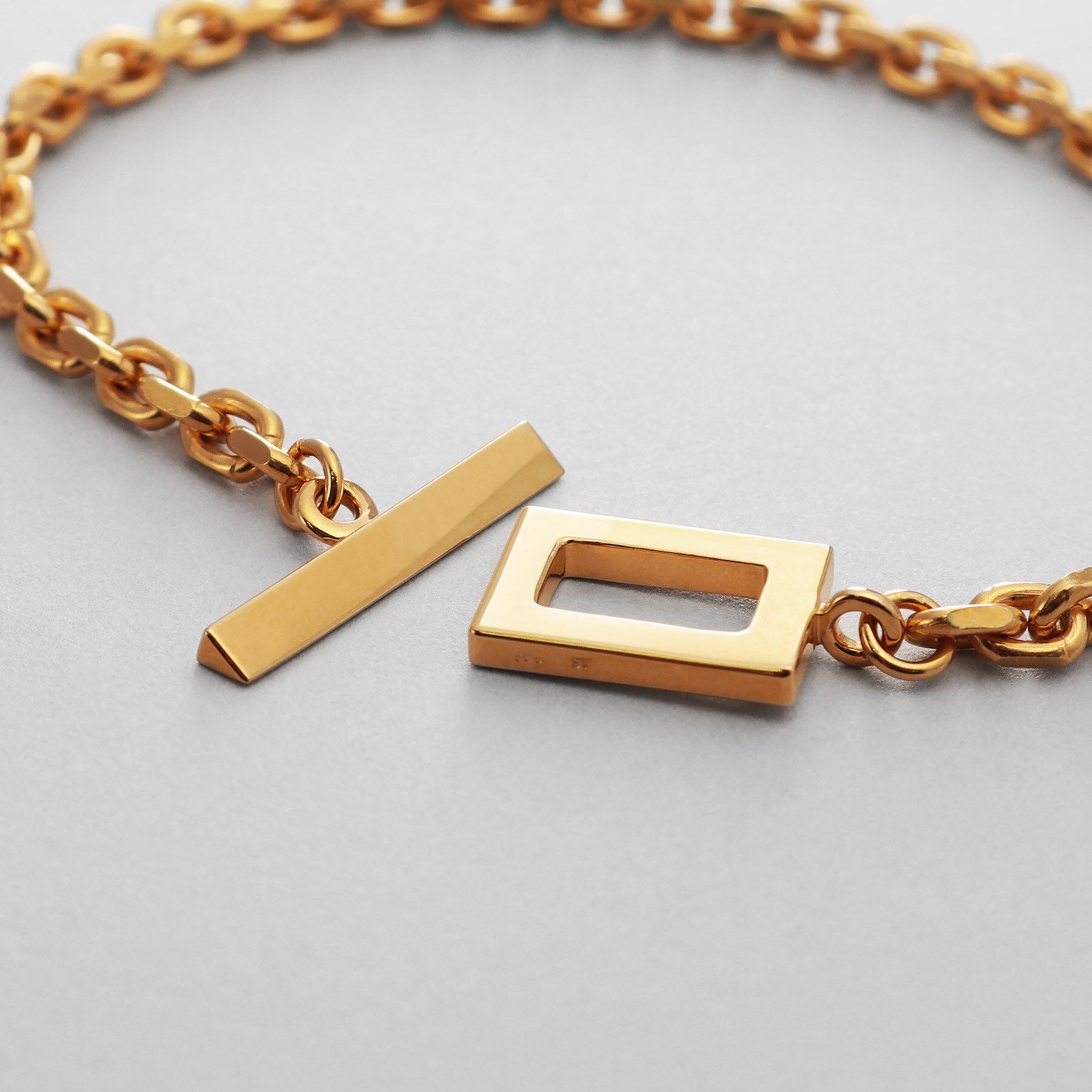 COCOSHNIK ONKITSCH「シルバー カットケーブルチェーン レクタングルマンテルブレスレット S GP」|ブレスレット・バングル|