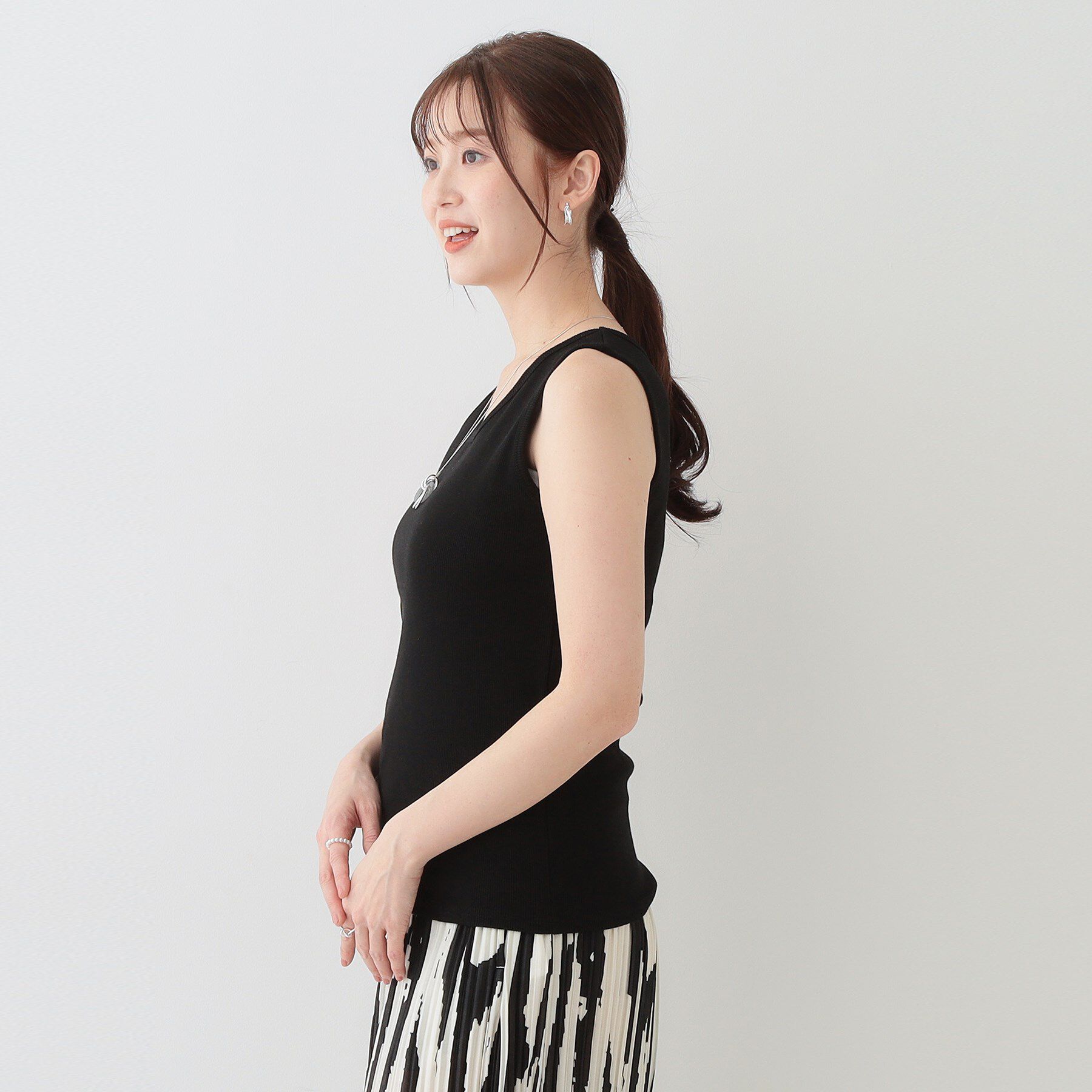 SHOO･LA･RUE「【洗える/S-LL】色違いで揃えたい テレコリブタンクトップ」|キャミソール|