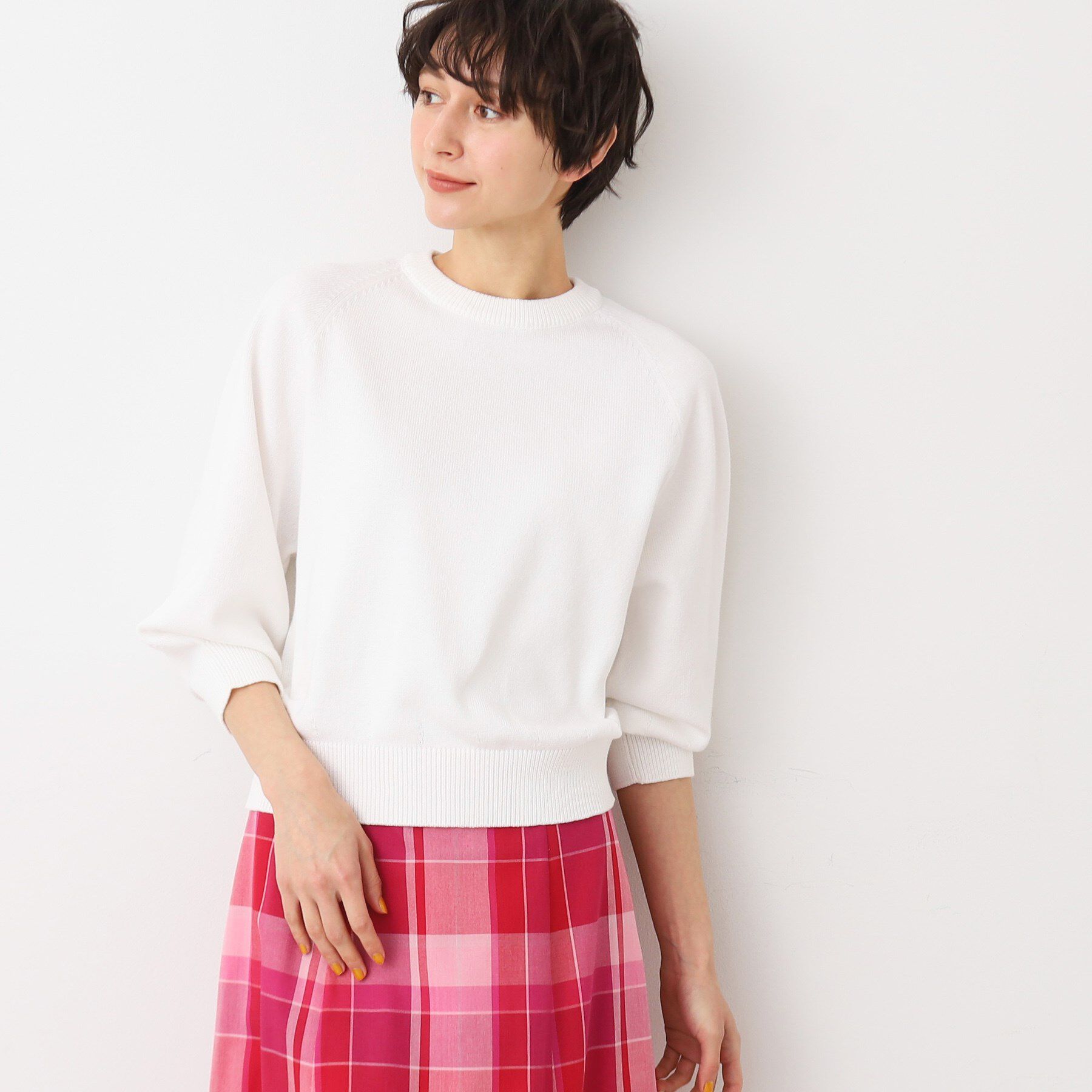 Dessin「【洗える・4サイズ展開】バルーンスリーブニット（XS～L）」|ニット・セーター|ホワイト(002)