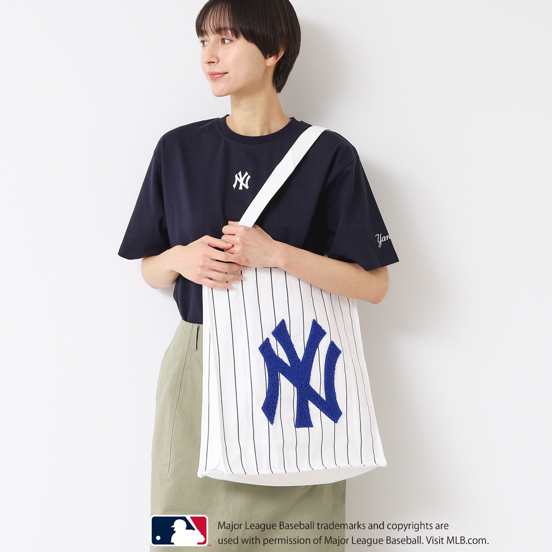 Dessin「【ユニセックス】MLB/ロゴ入りトートバッグ」|トートバッグ|ネイビー(094)