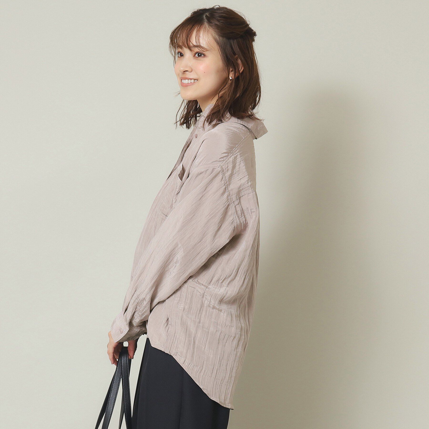 ITS&rsquo;DEMO「【羽織に／オーバーサイズ】サテン前開きブラウス」|シャツ・ブラウス|