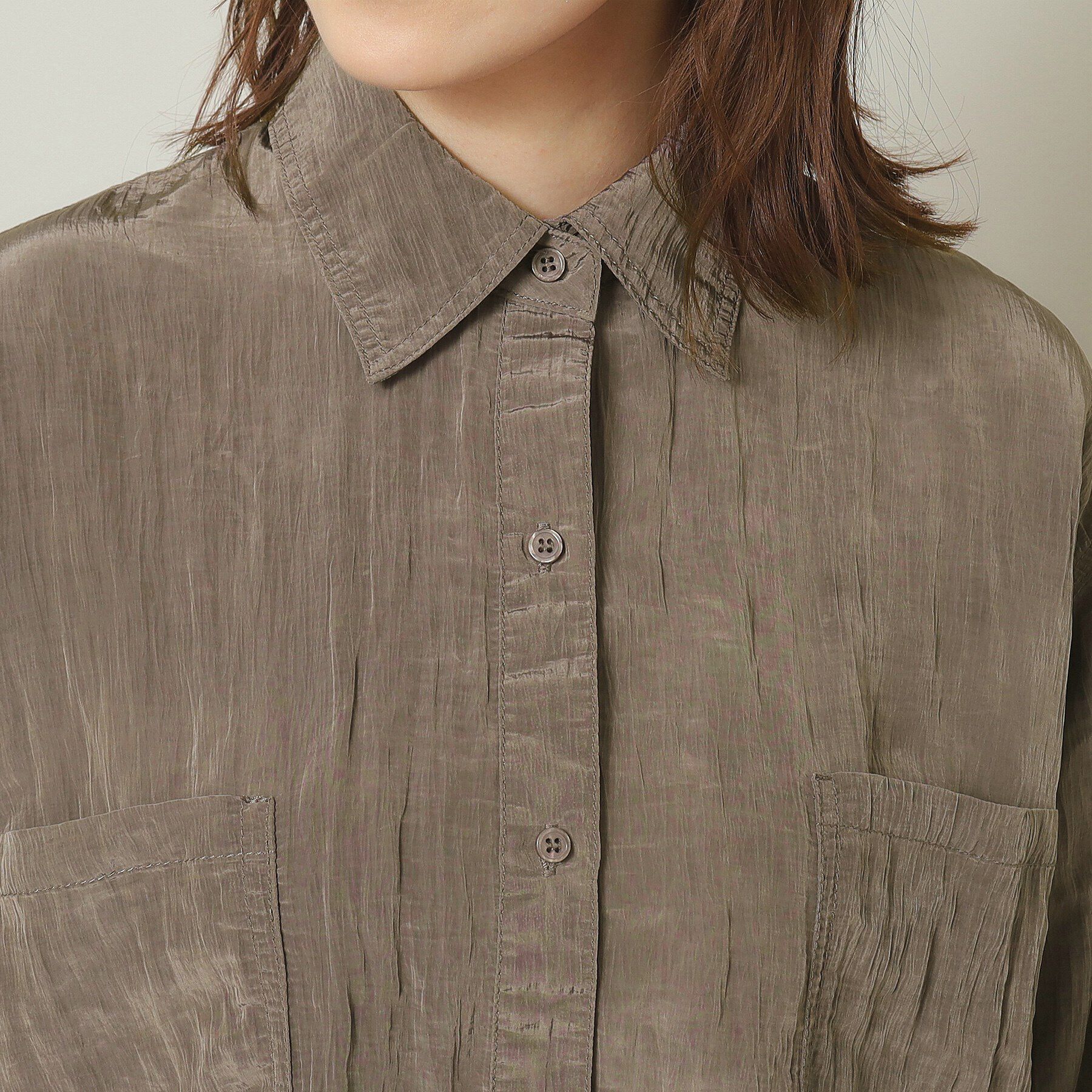 ITS&rsquo;DEMO「【羽織に／オーバーサイズ】サテン前開きブラウス」|シャツ・ブラウス|