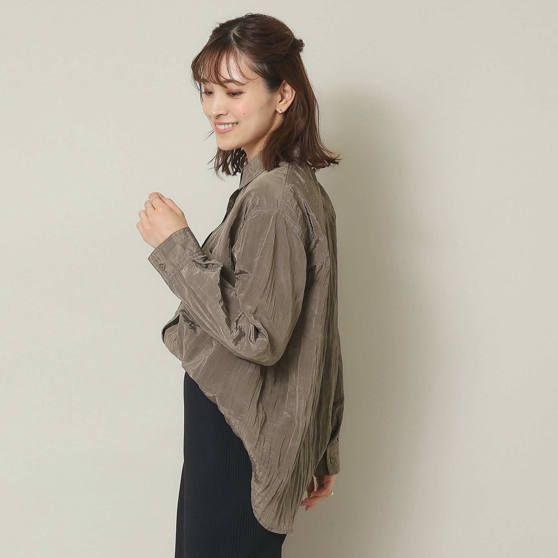 ITS&rsquo;DEMO「【羽織に／オーバーサイズ】サテン前開きブラウス」|シャツ・ブラウス|