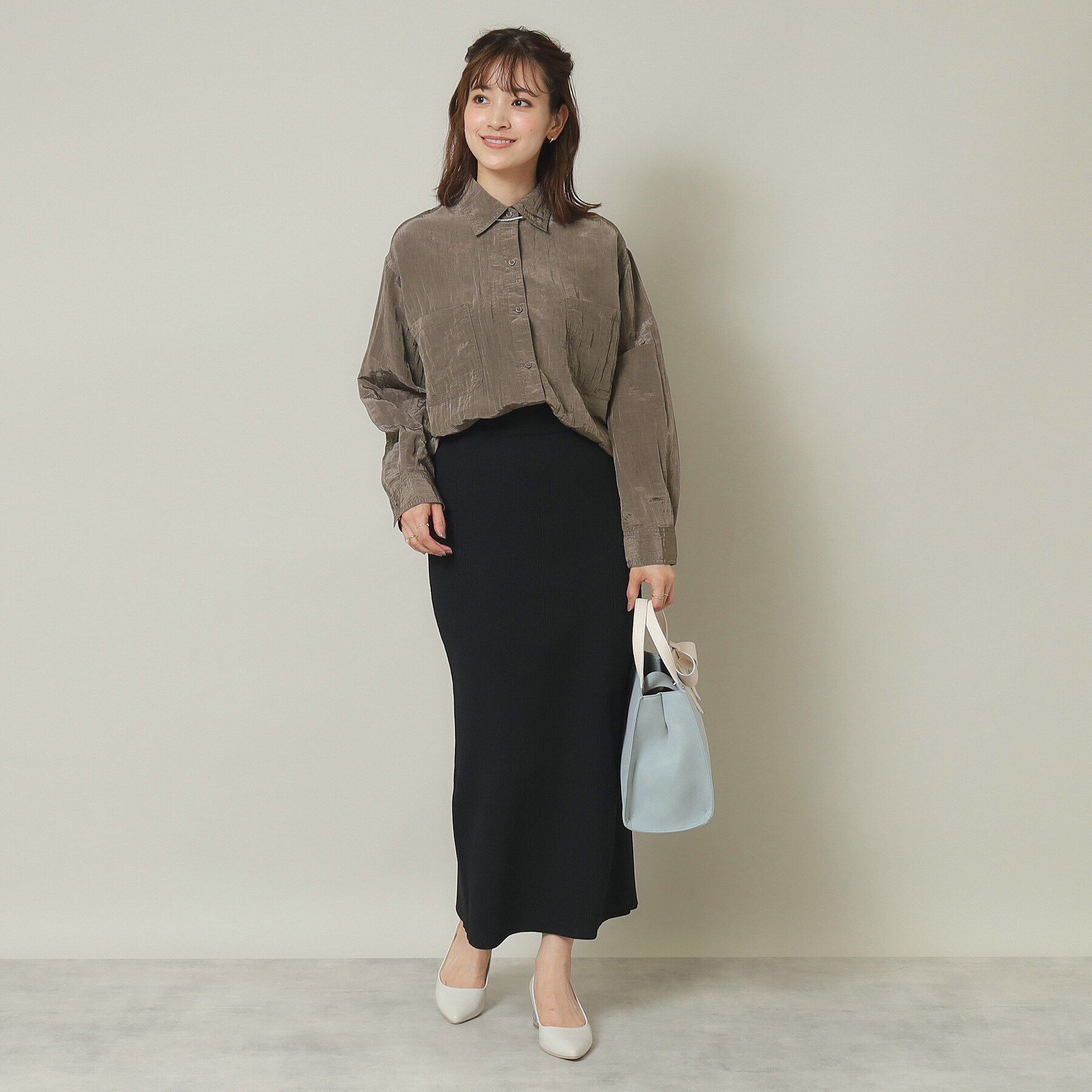 ITS&rsquo;DEMO「【羽織に／オーバーサイズ】サテン前開きブラウス」|シャツ・ブラウス|